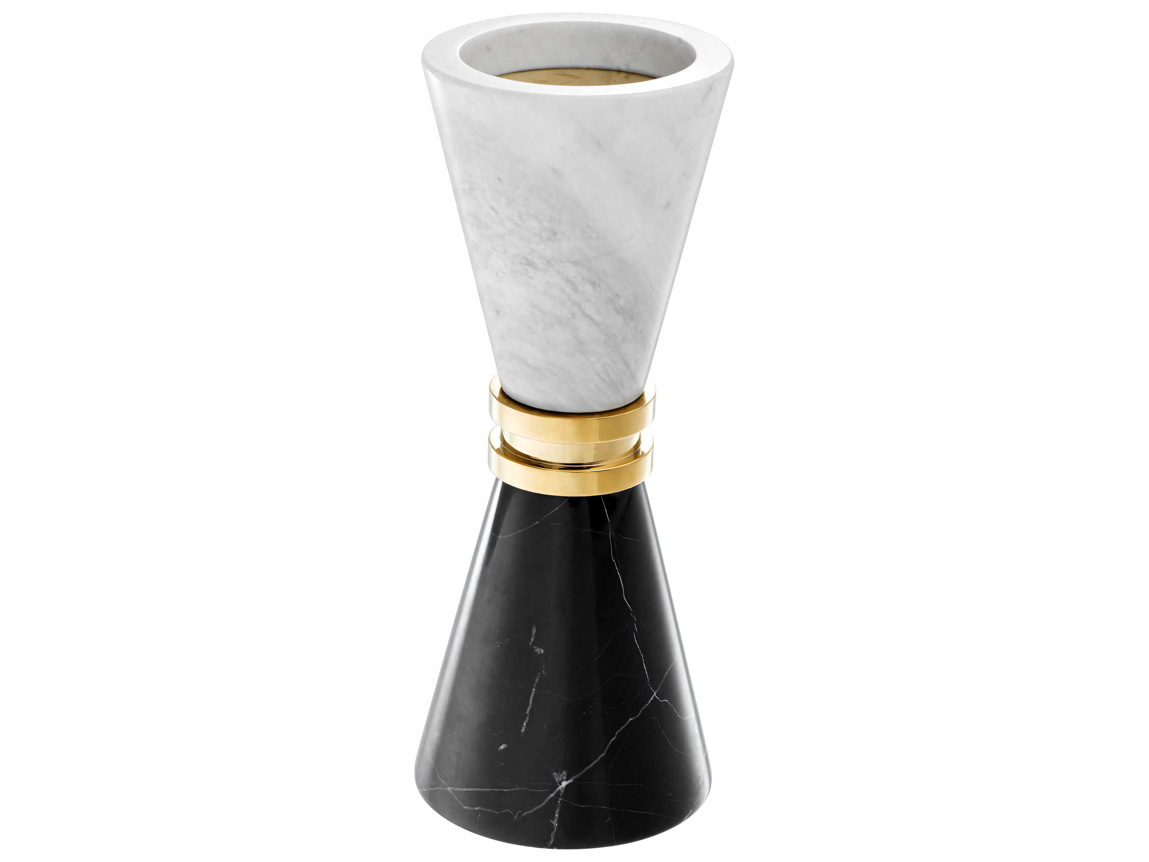 Eichholtz Diabolo Black/White Marble Candle Holder