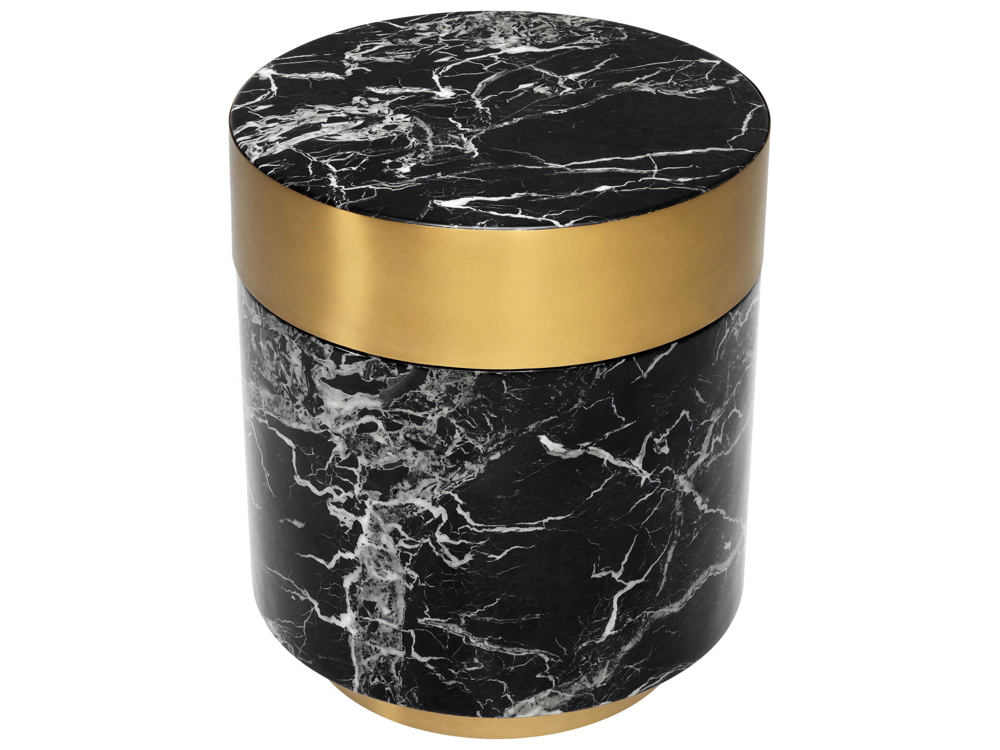 Eichholtz Caron Faux Black Marble Side Table