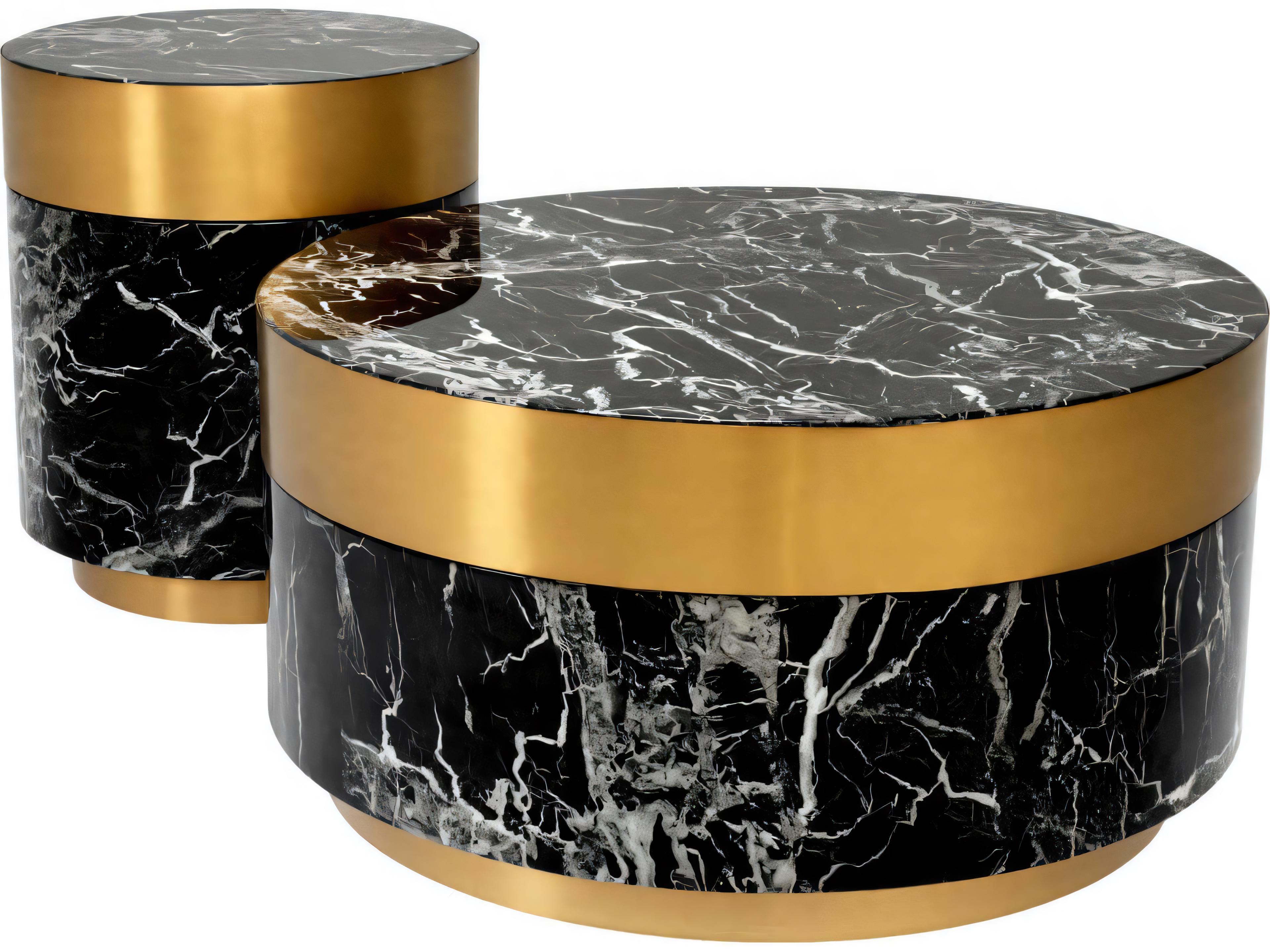 Eichholtz Caron Faux Black Marble Side Table