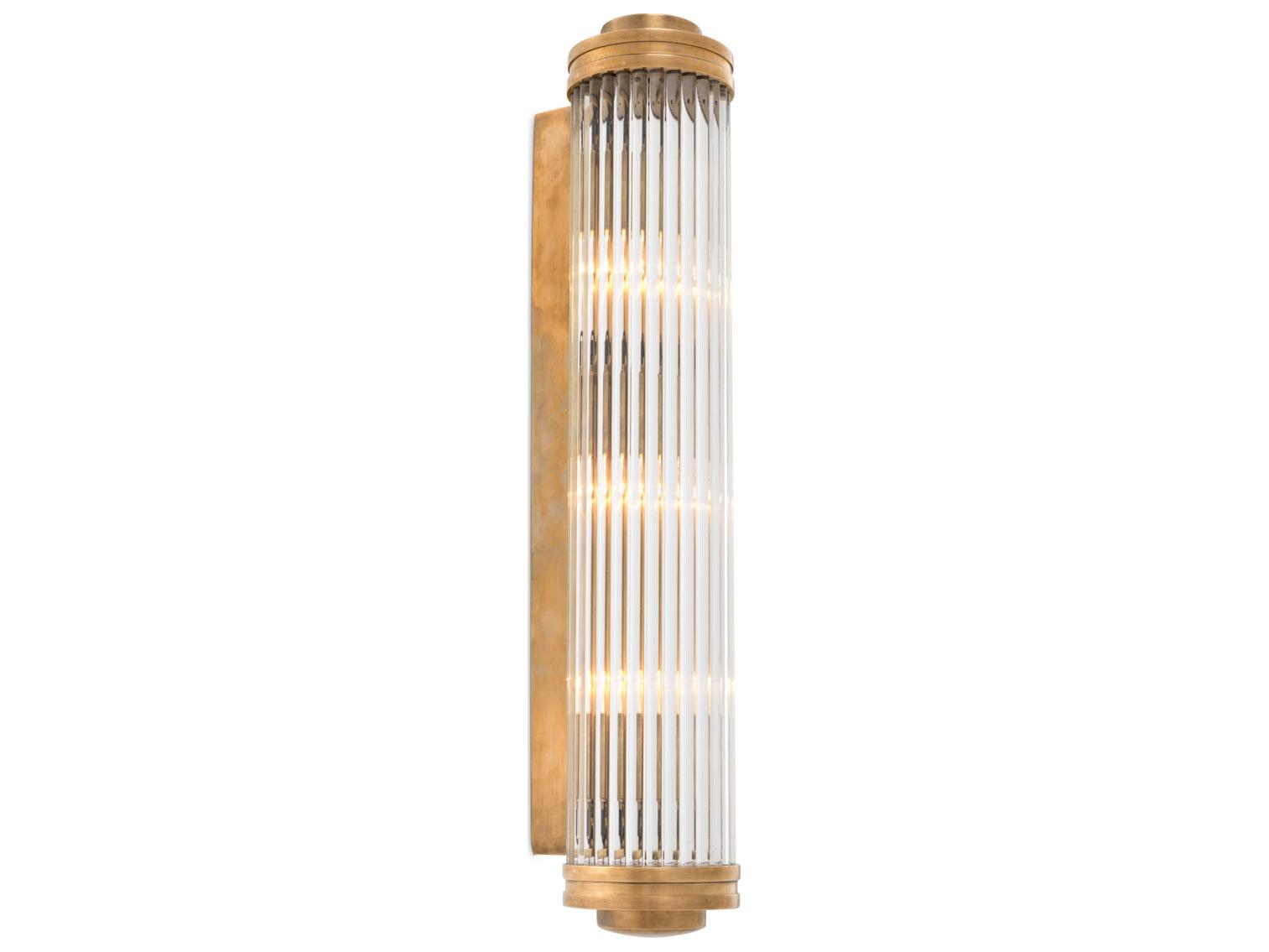 Eichholtz Vintage Brass X Clear Glass Wall Sconce