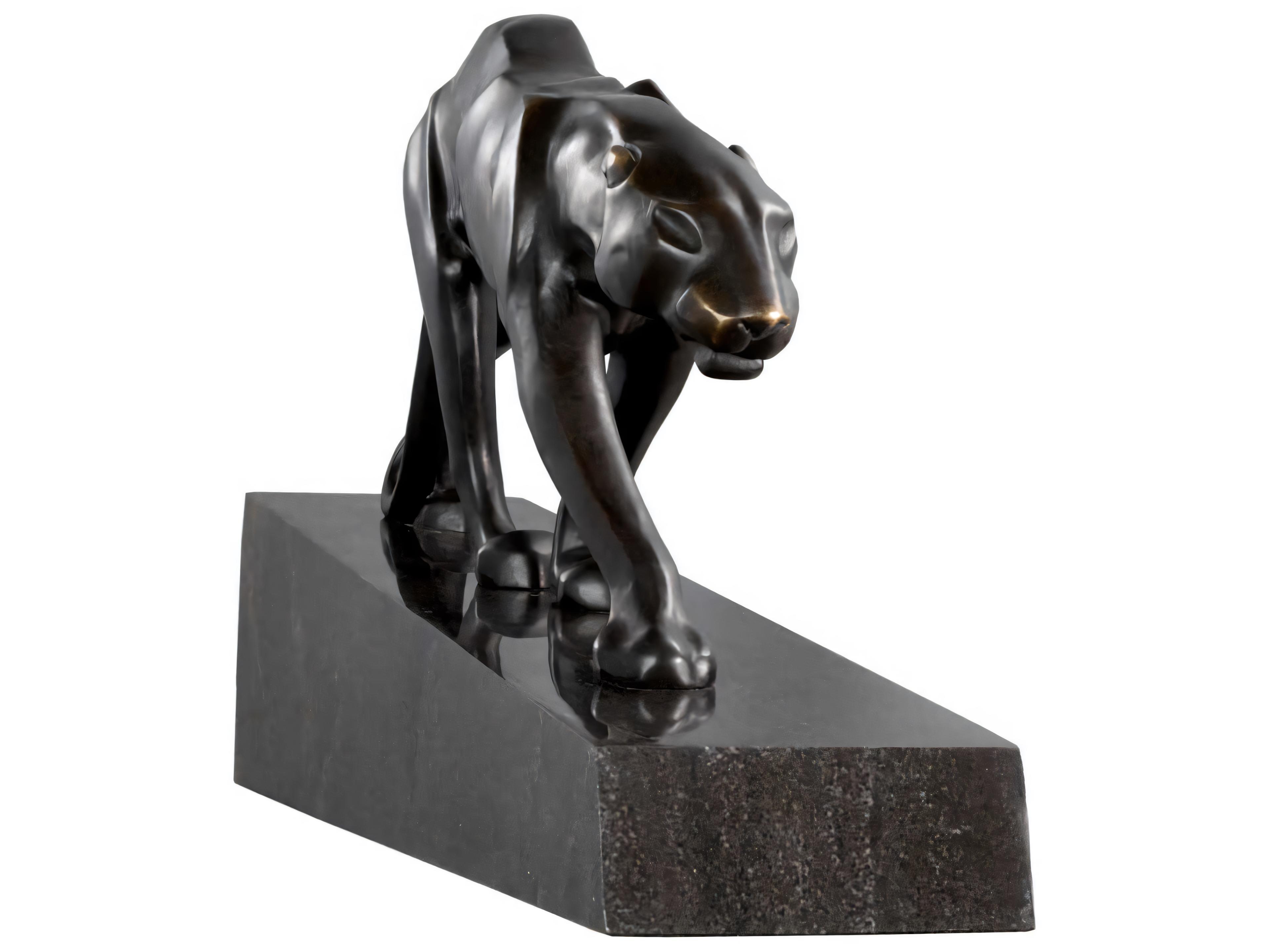 Eichholtz Bronze On Marble Base Pantherae