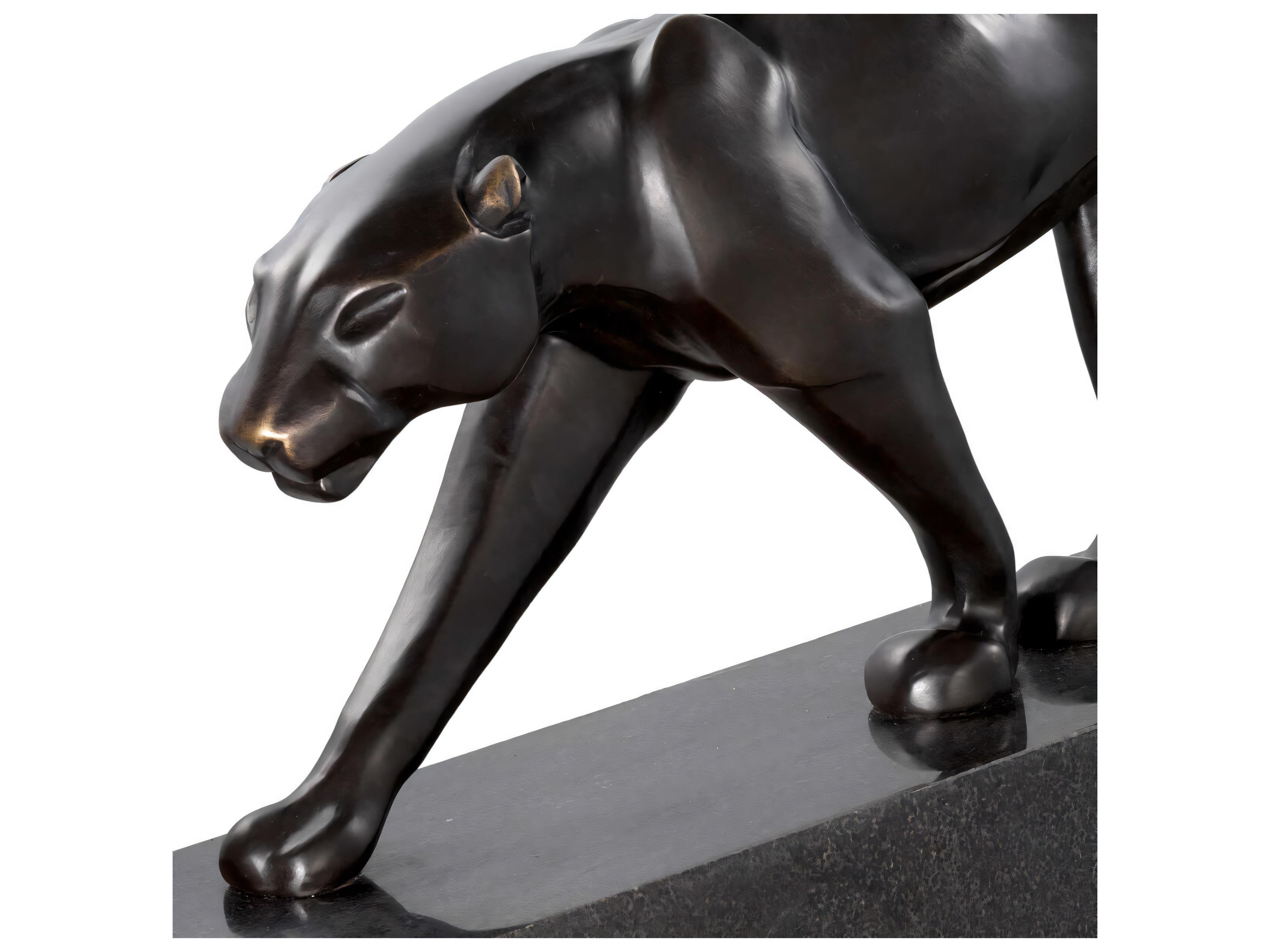 Eichholtz Bronze On Marble Base Pantherae