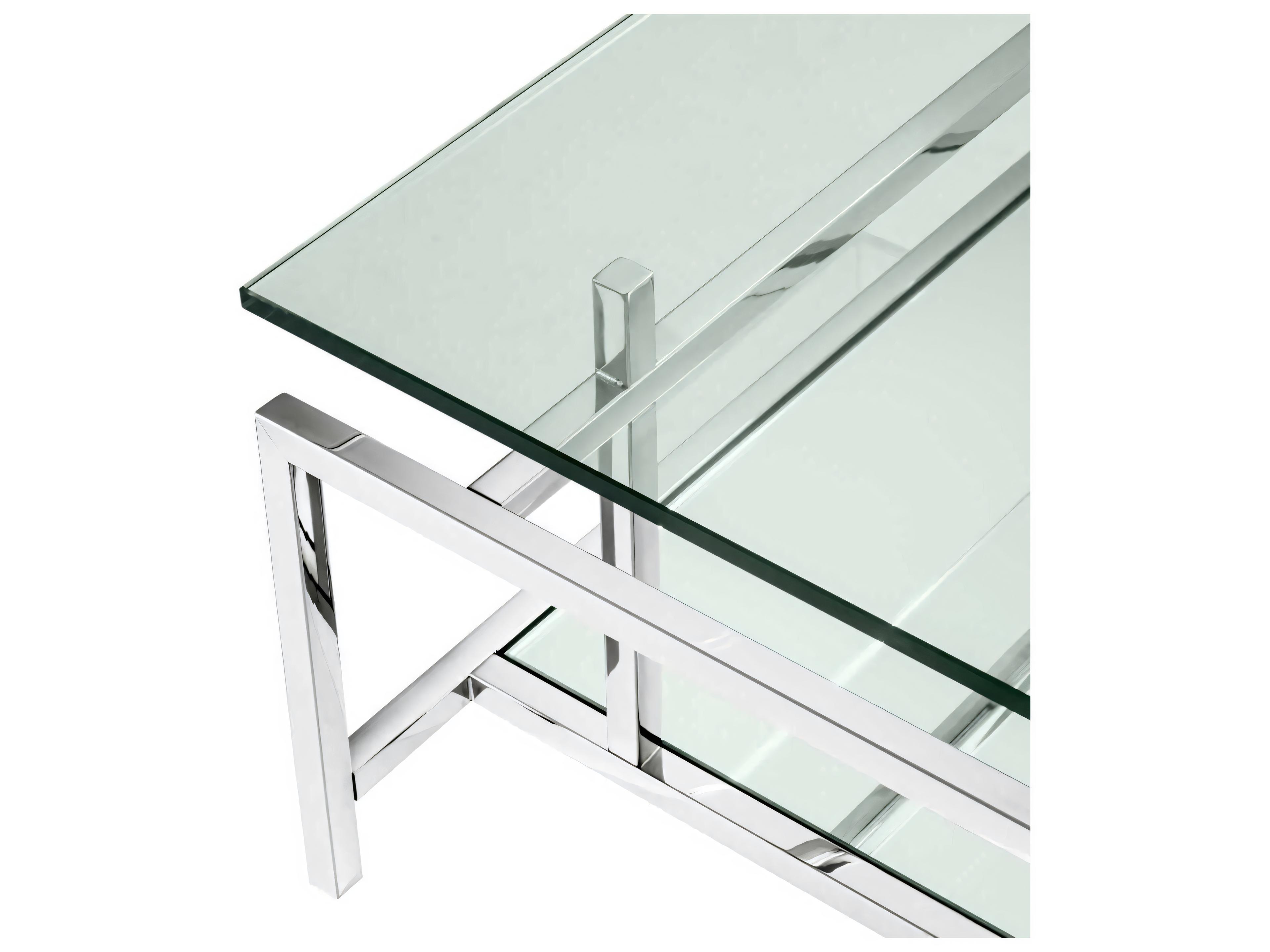 Eichholtz Superia Polished Stainless Steel Coffee Table