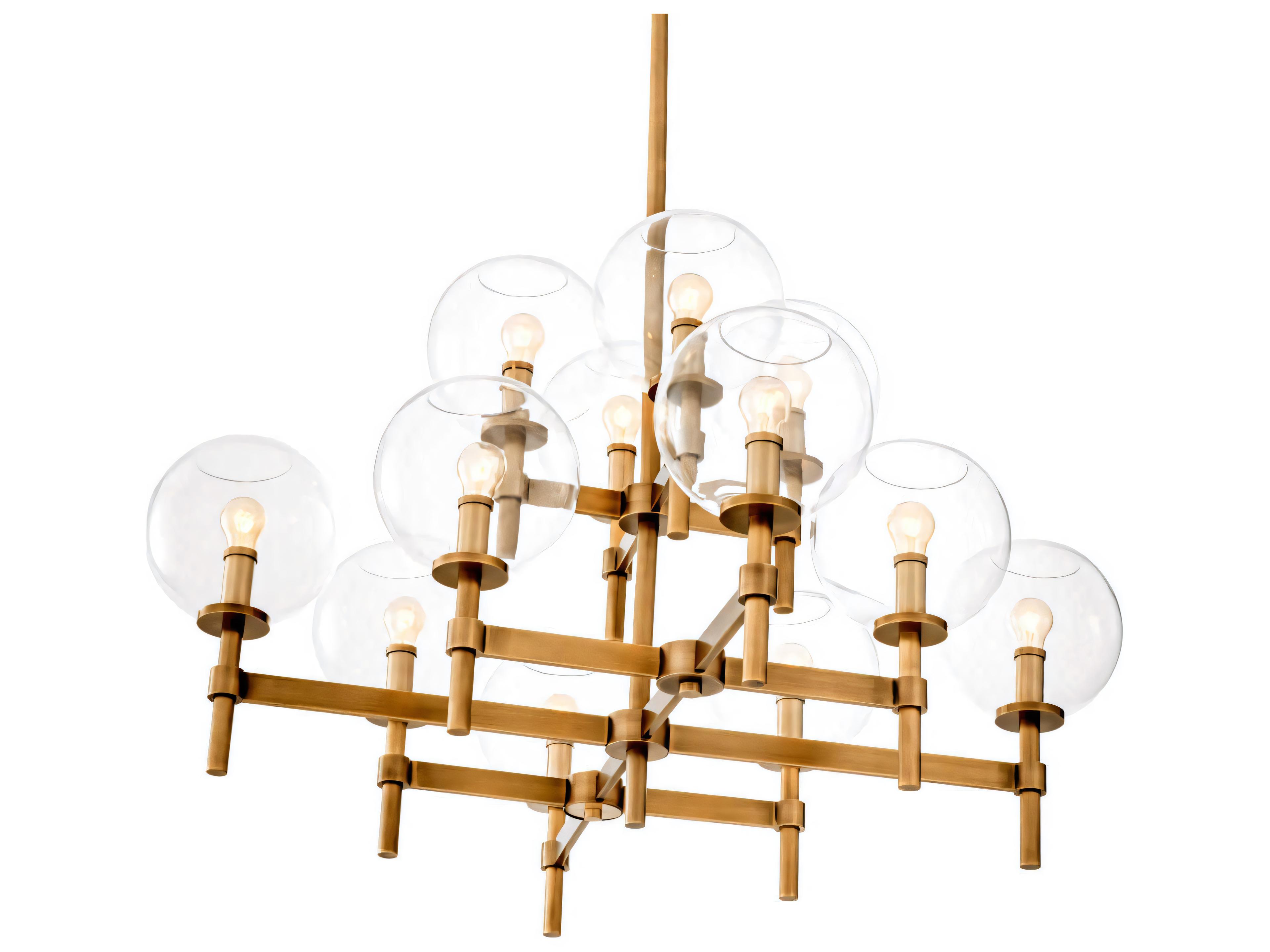 Eichholtz Jade L Antique Brass Chandelier