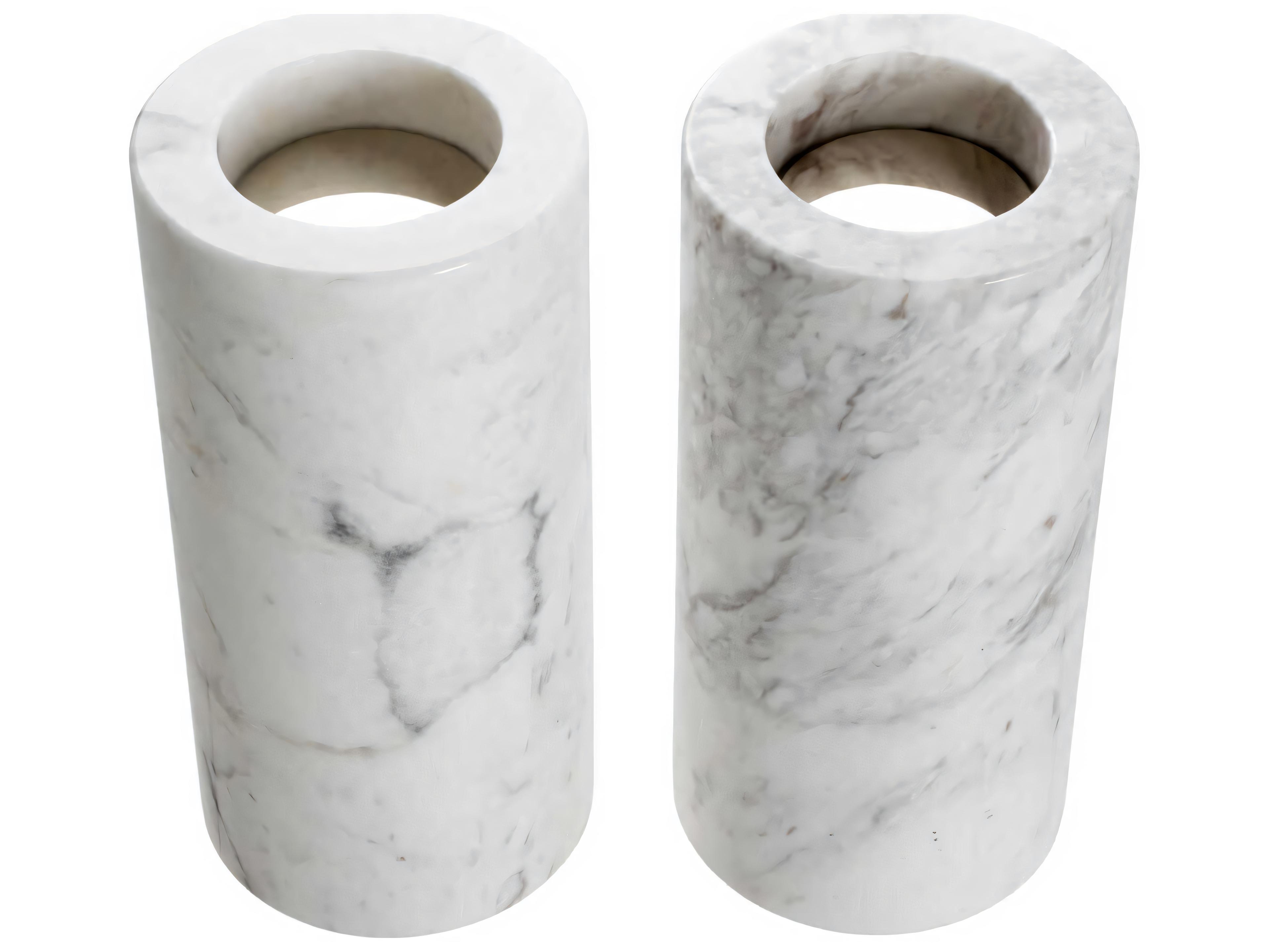 Eichholtz Tobor L White Marble Set of 2 Tealight Holder
