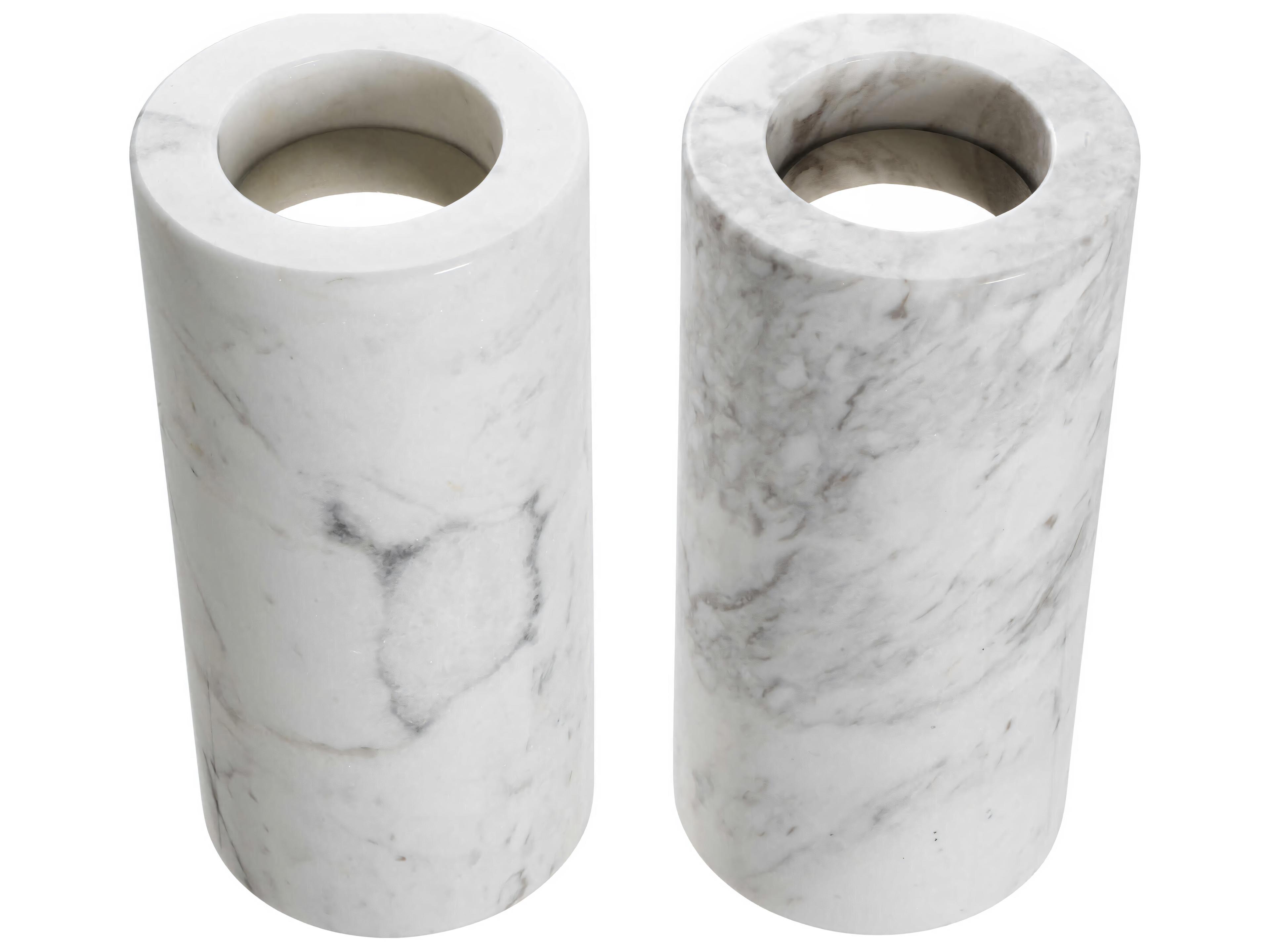 Eichholtz Tobor L White Marble Set of 2 Tealight Holder