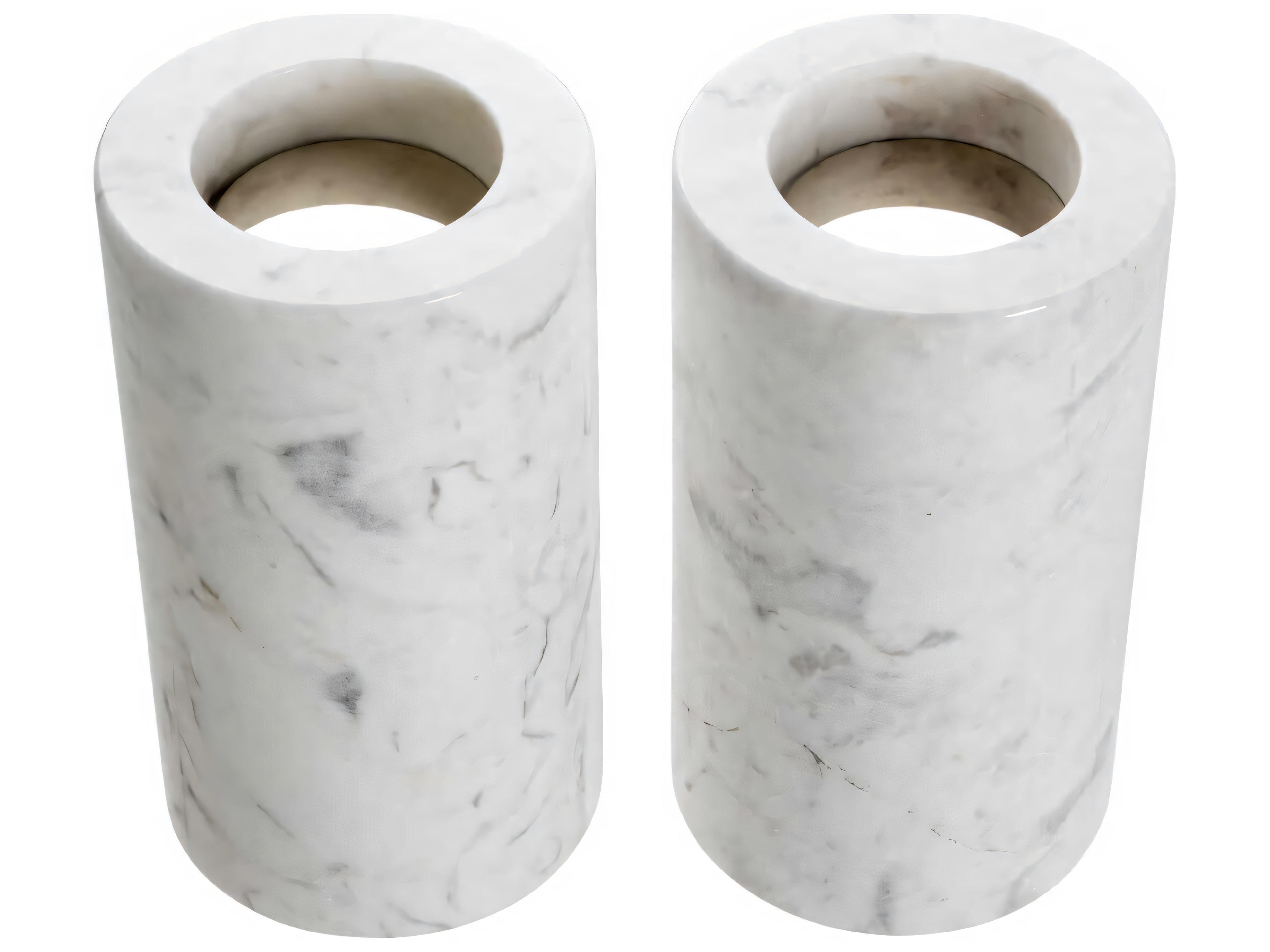 Eichholtz Tobor M White Marble Set of 2 Tealight Holder