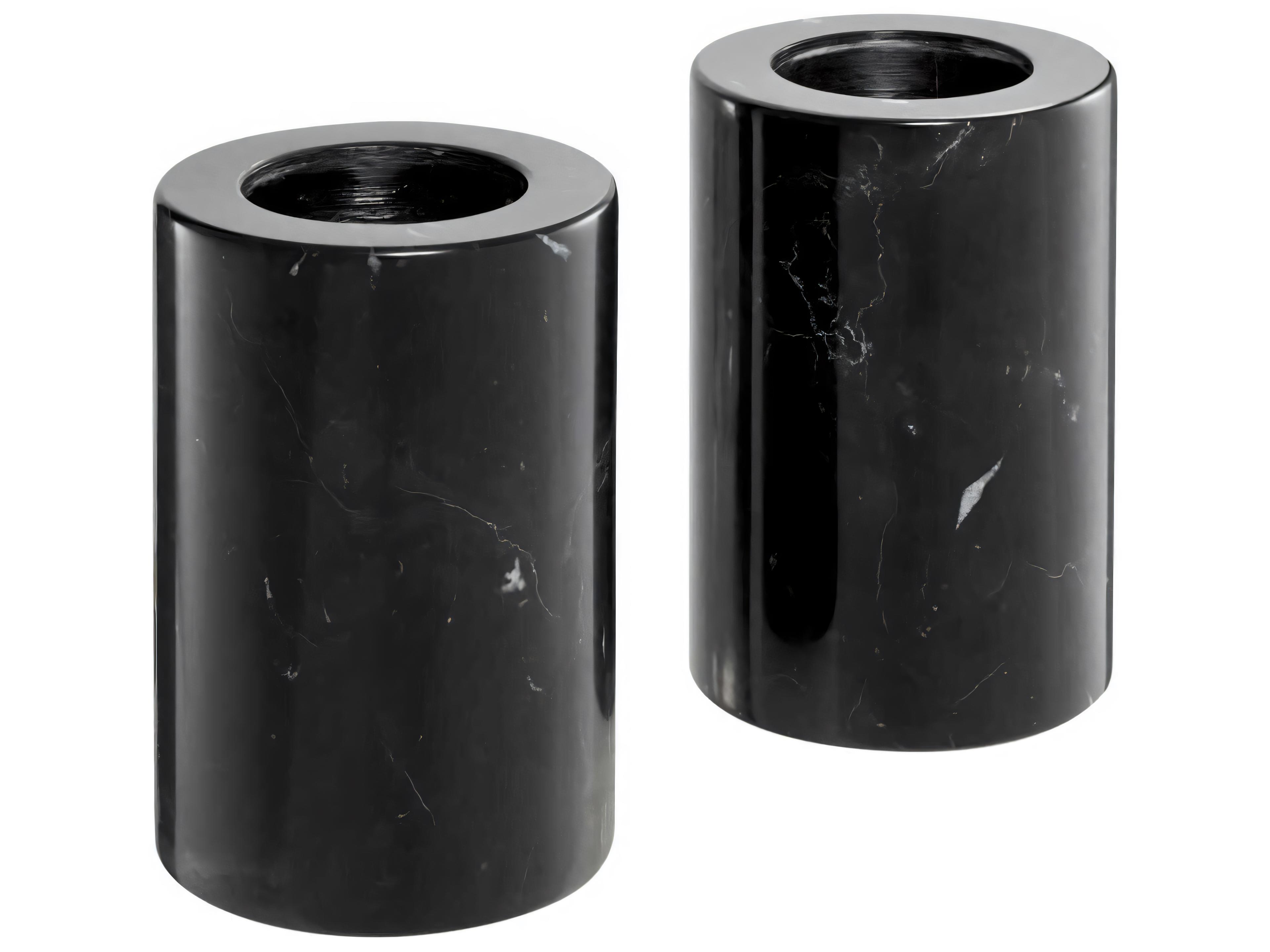 Eichholtz Tobor S Black Marble Set of 2 Tealight Holder