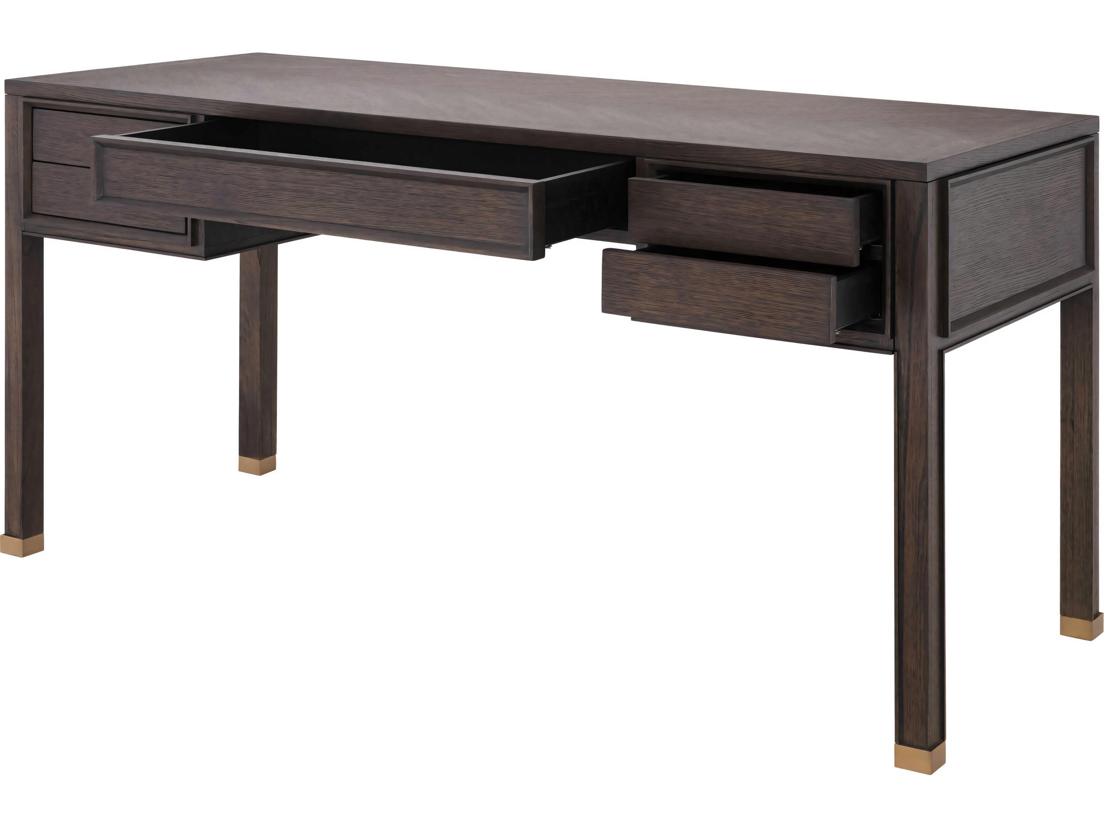 Eichholtz Melchior Brown Oak Veneer Desk