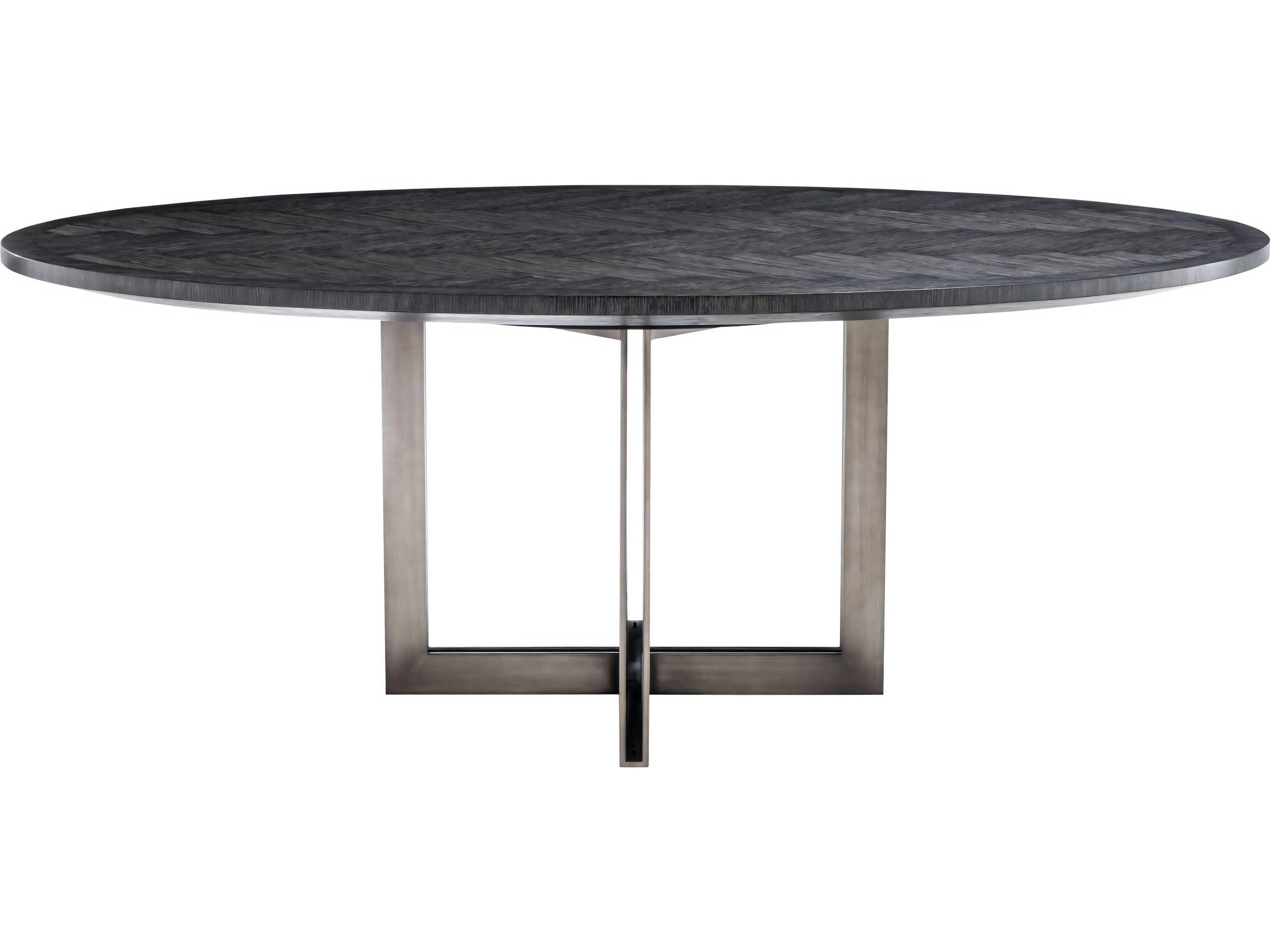 Eichholtz Melchior Oval Charcoal Oak Veneer Dining Table