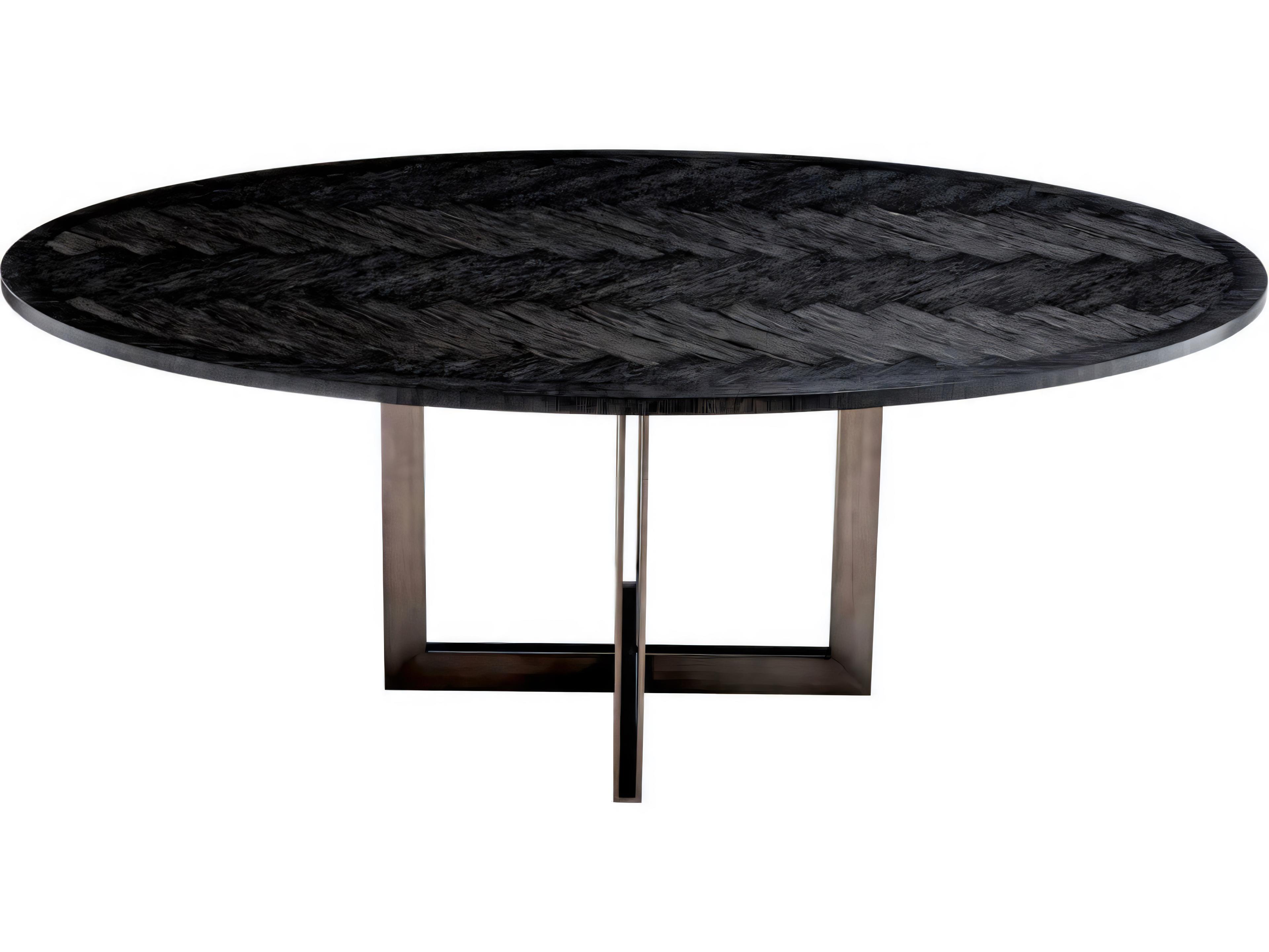 Eichholtz Melchior Oval Charcoal Oak Veneer Dining Table