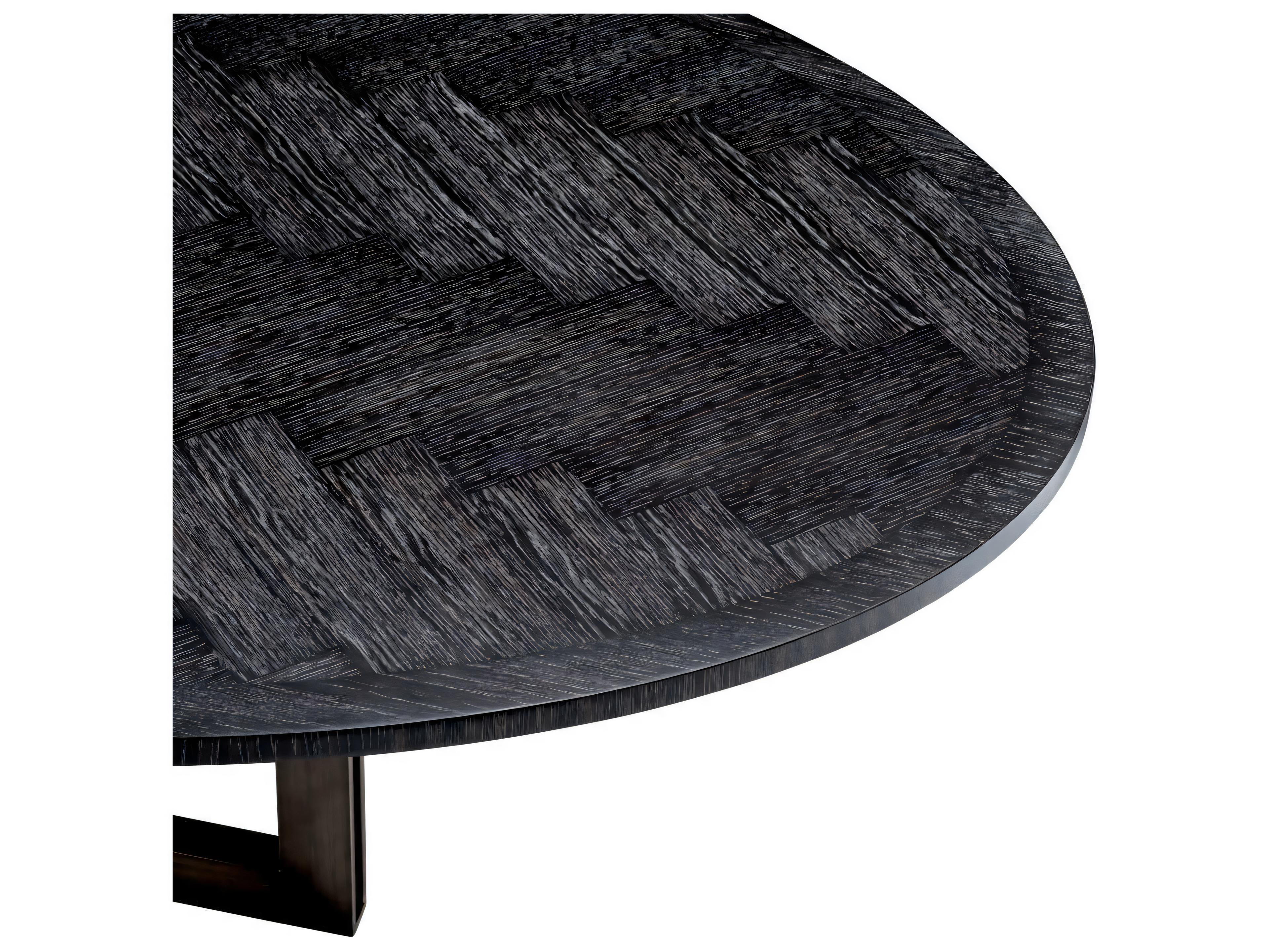 Eichholtz Melchior Oval Charcoal Oak Veneer Dining Table