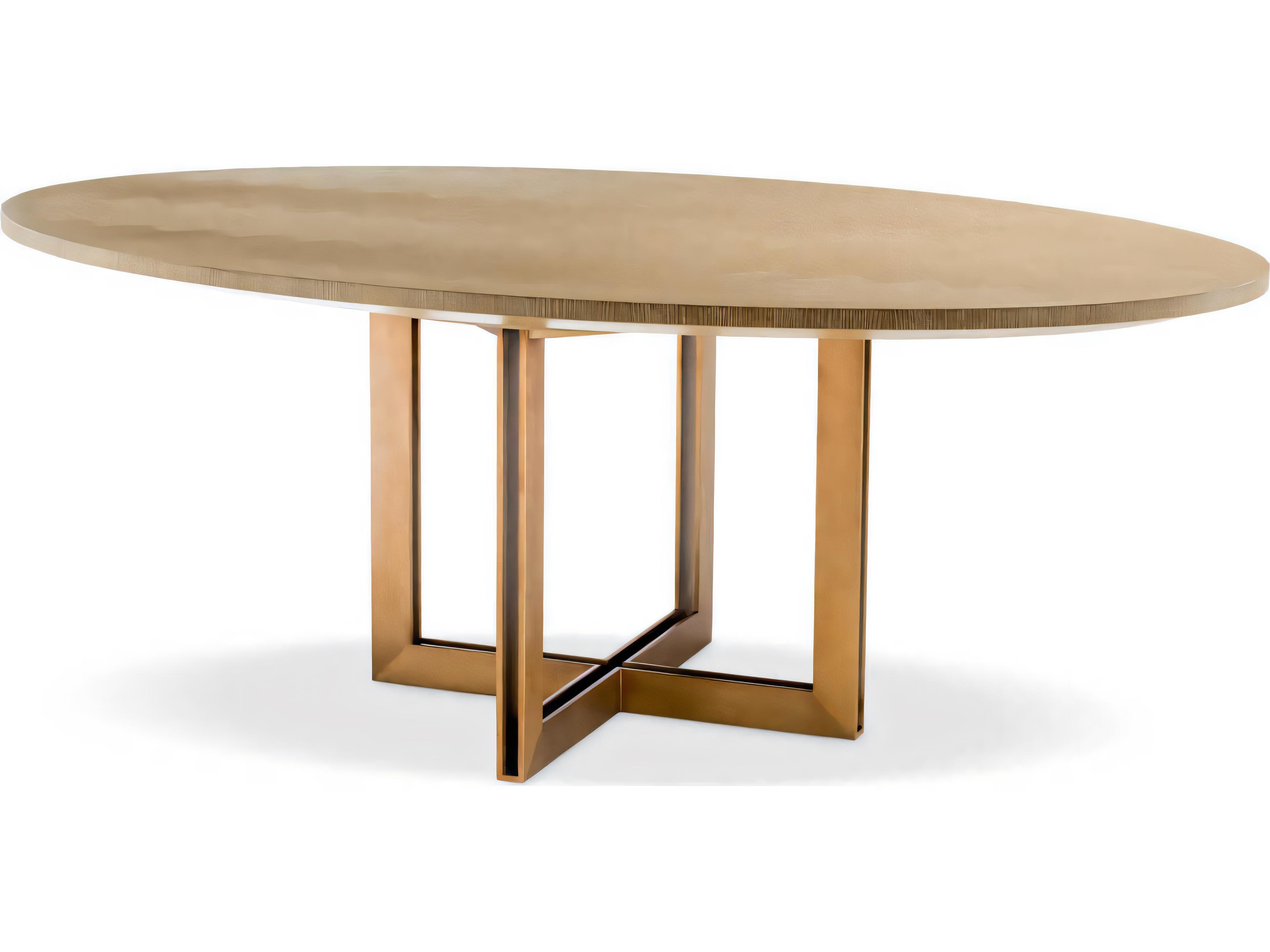 Eichholtz Melchior Oval Washed Oak Veneer Dining Table