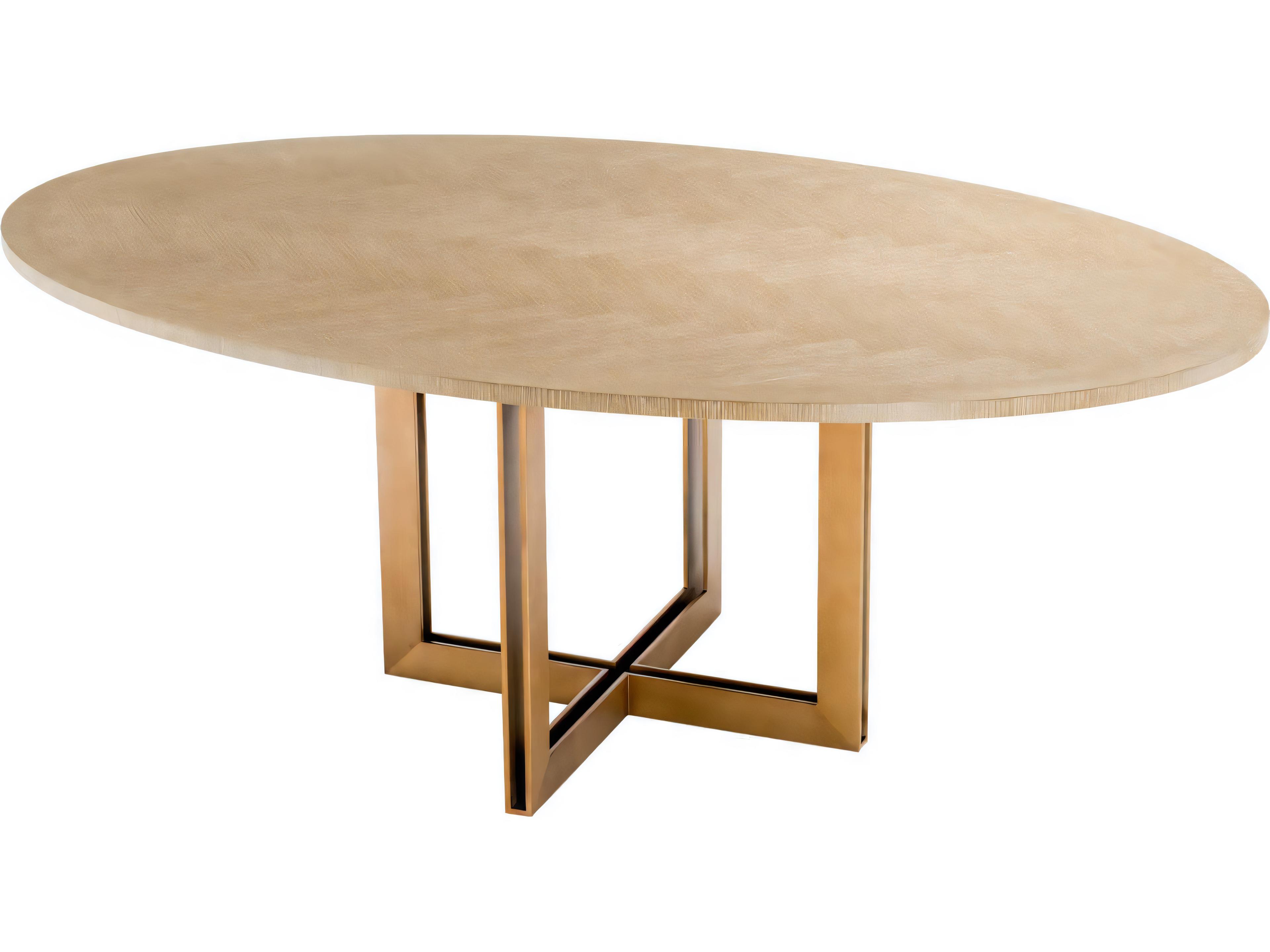 Eichholtz Melchior Oval Washed Oak Veneer Dining Table
