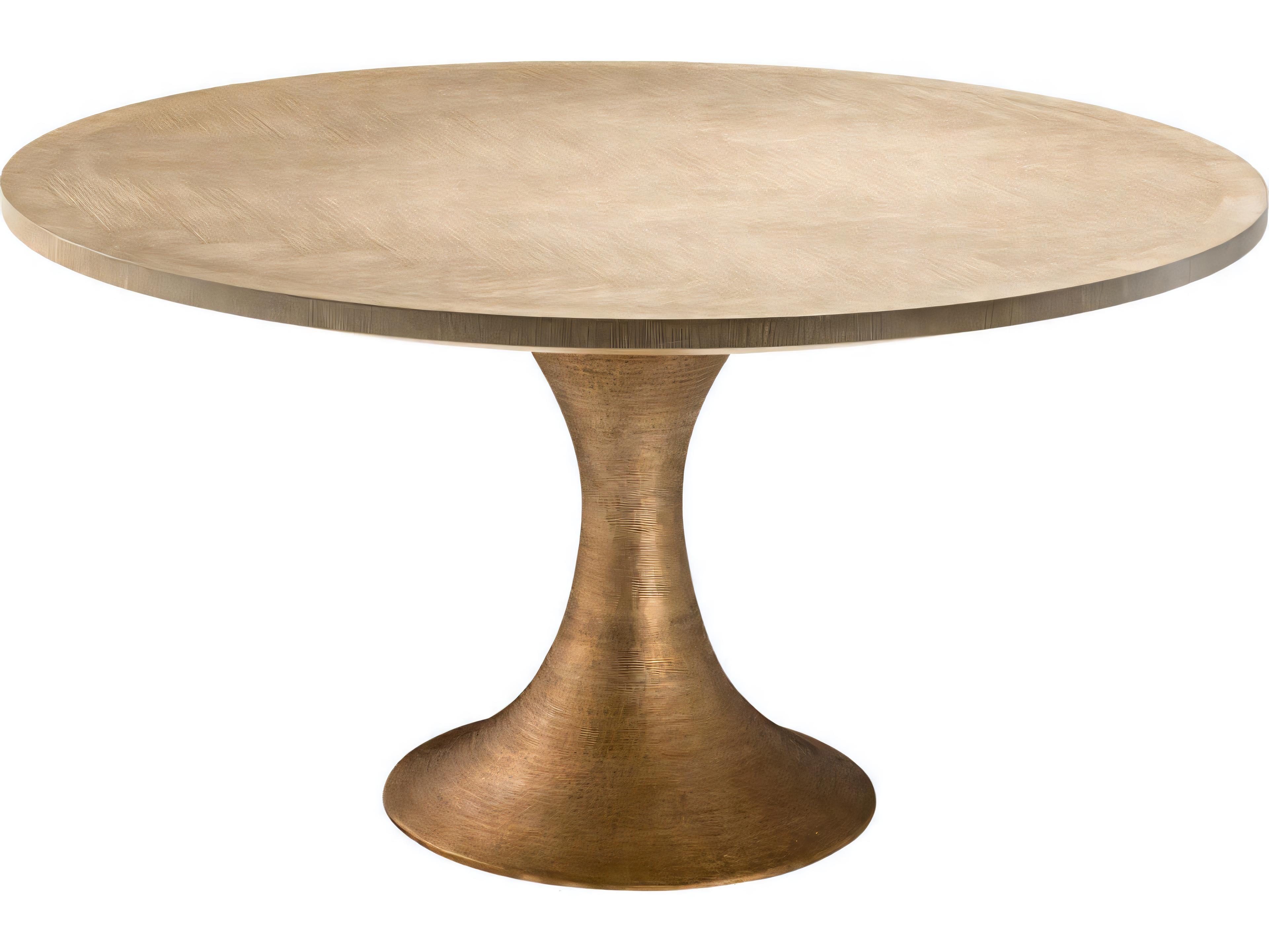 Eichholtz Melchior Round Washed Oak Veneer Dining Table