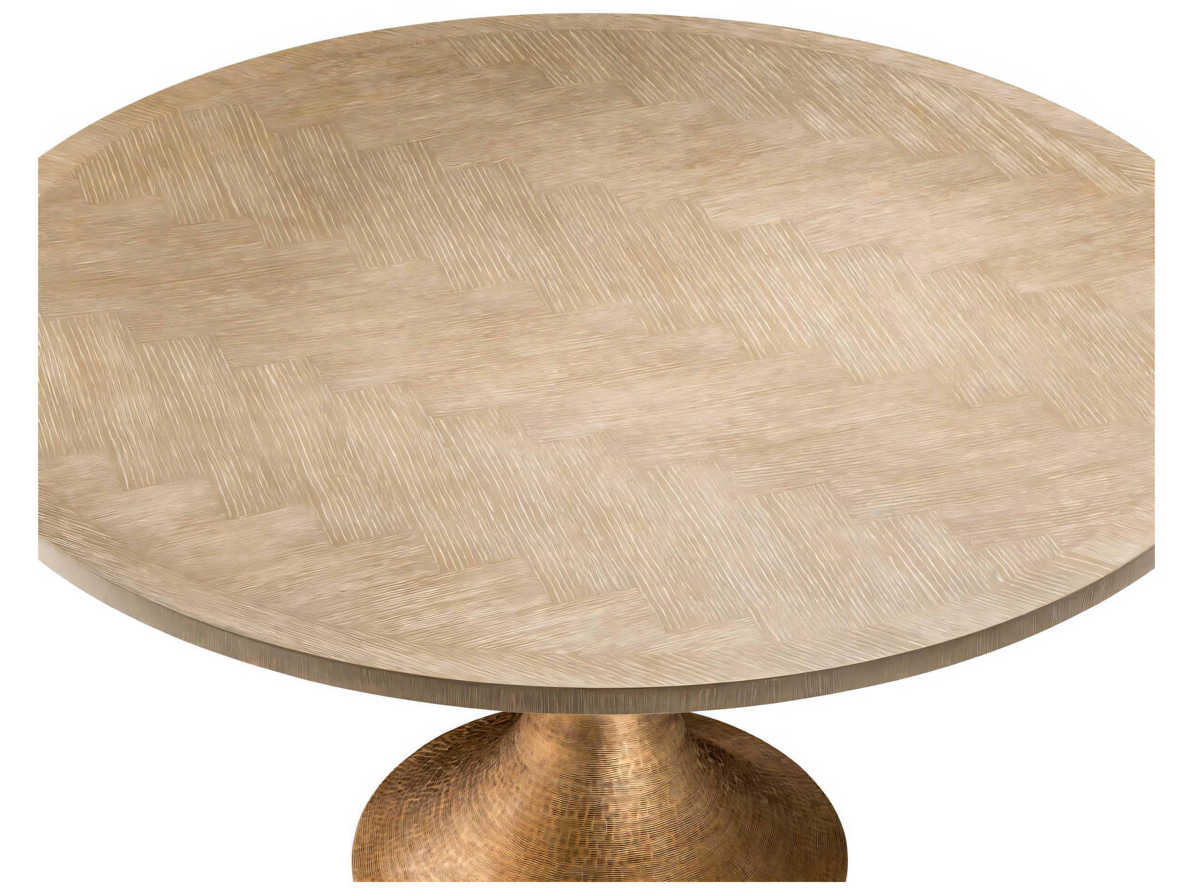 Eichholtz Melchior Round Washed Oak Veneer Dining Table