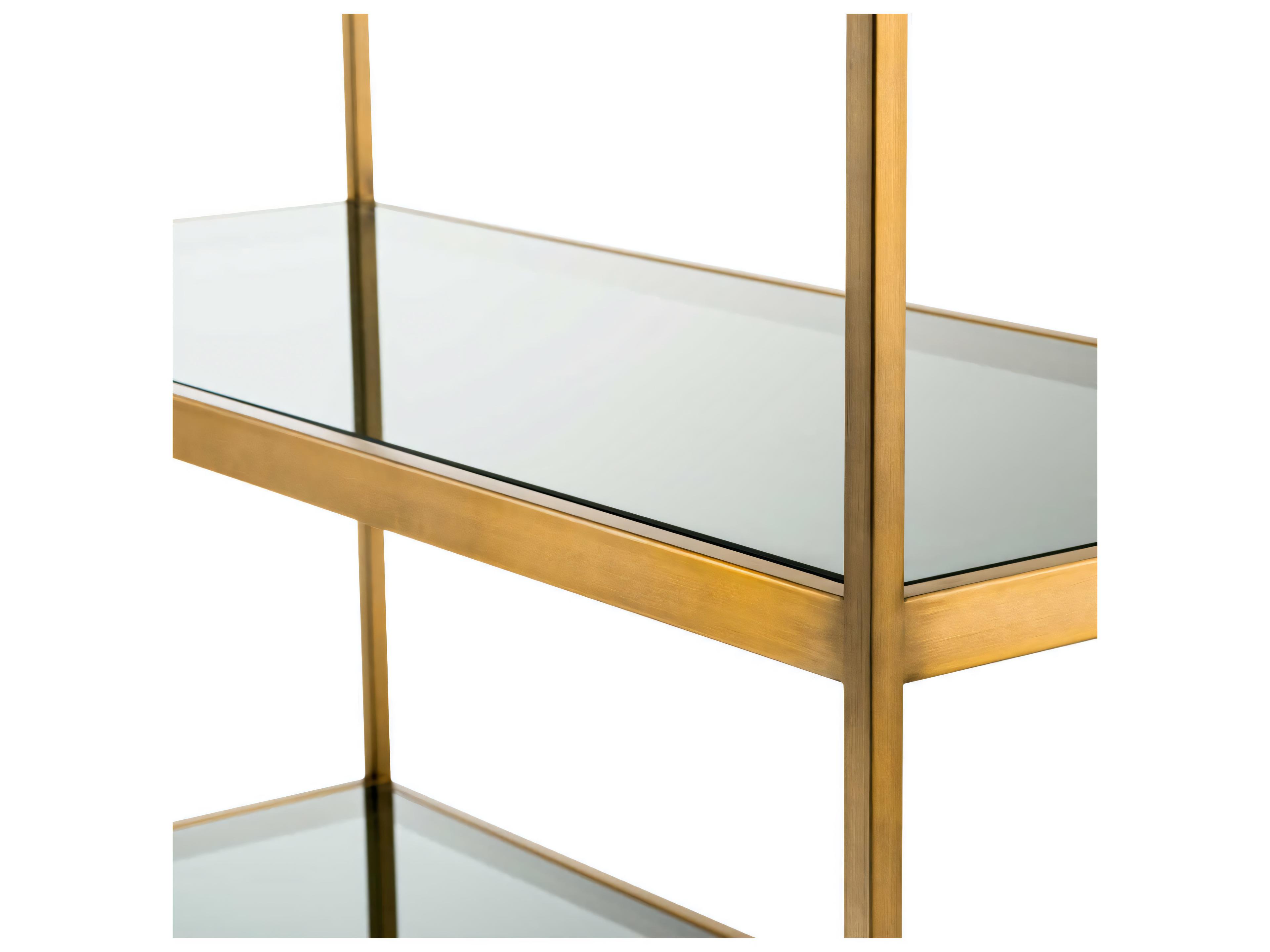 Eichholtz Omega Brushed Brass Smoke Glass Cabinet