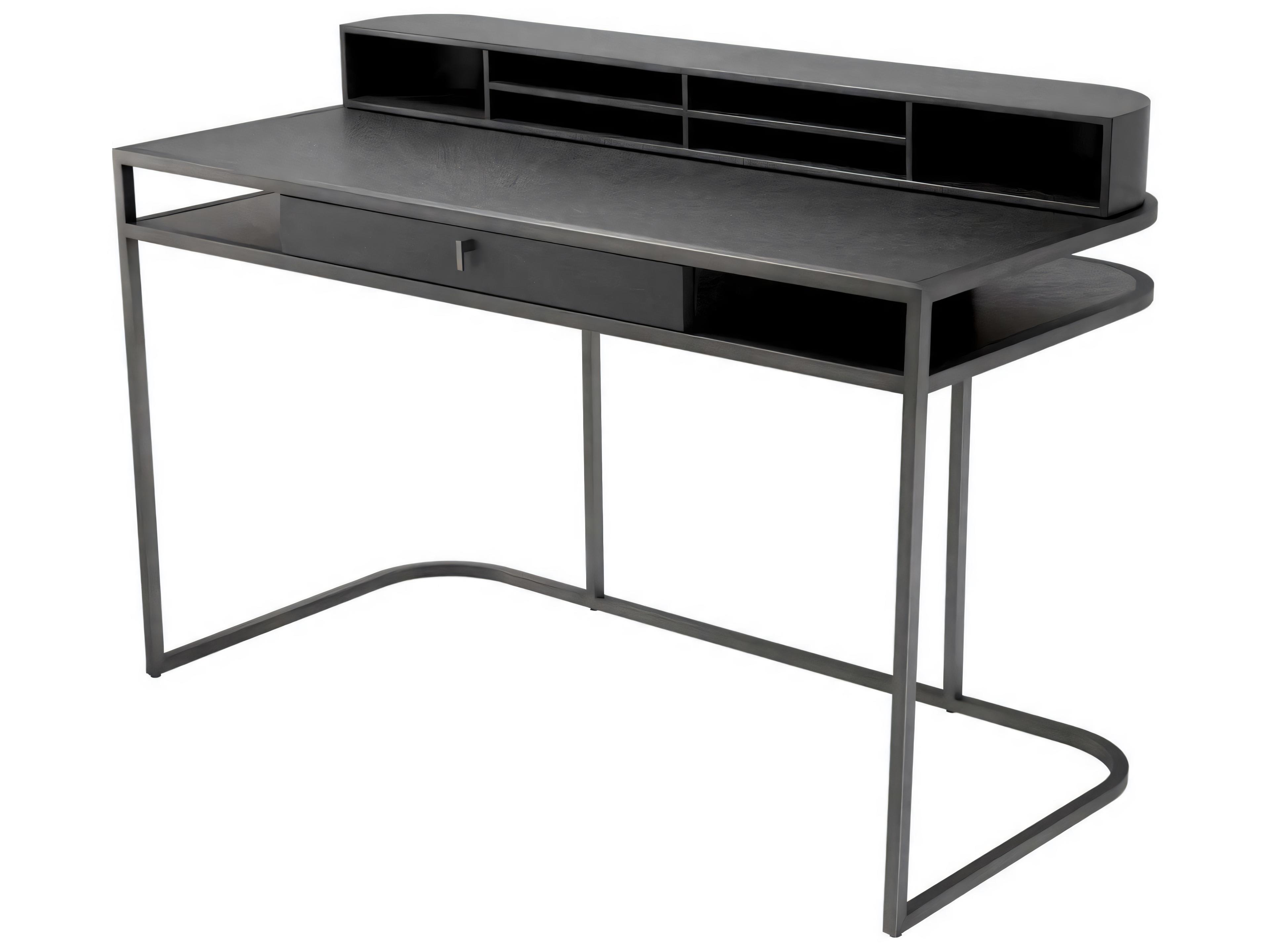 Eichholtz Highland Charcoal Brown Oak Veneer Desk