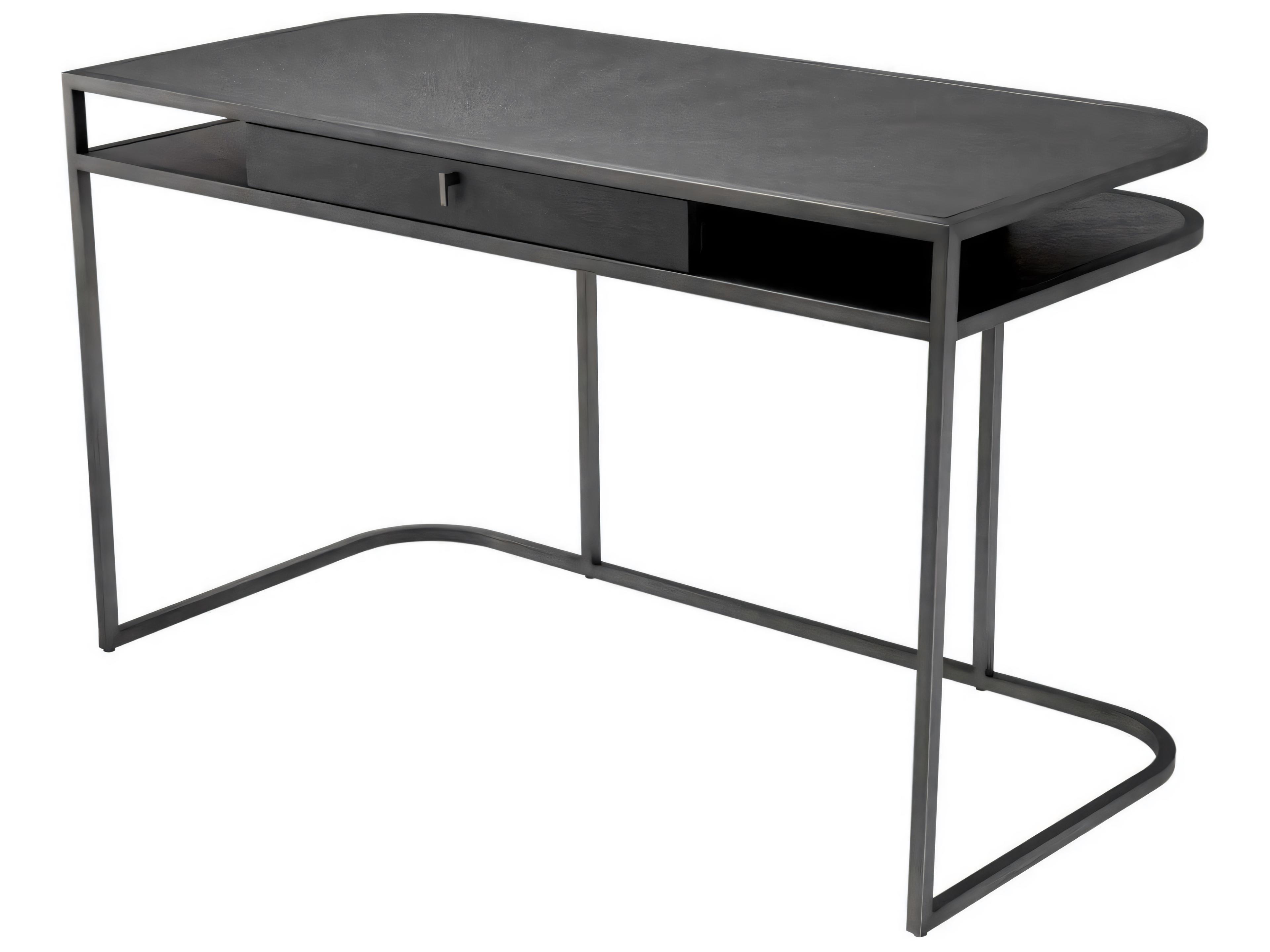 Eichholtz Highland Charcoal Brown Oak Veneer Desk