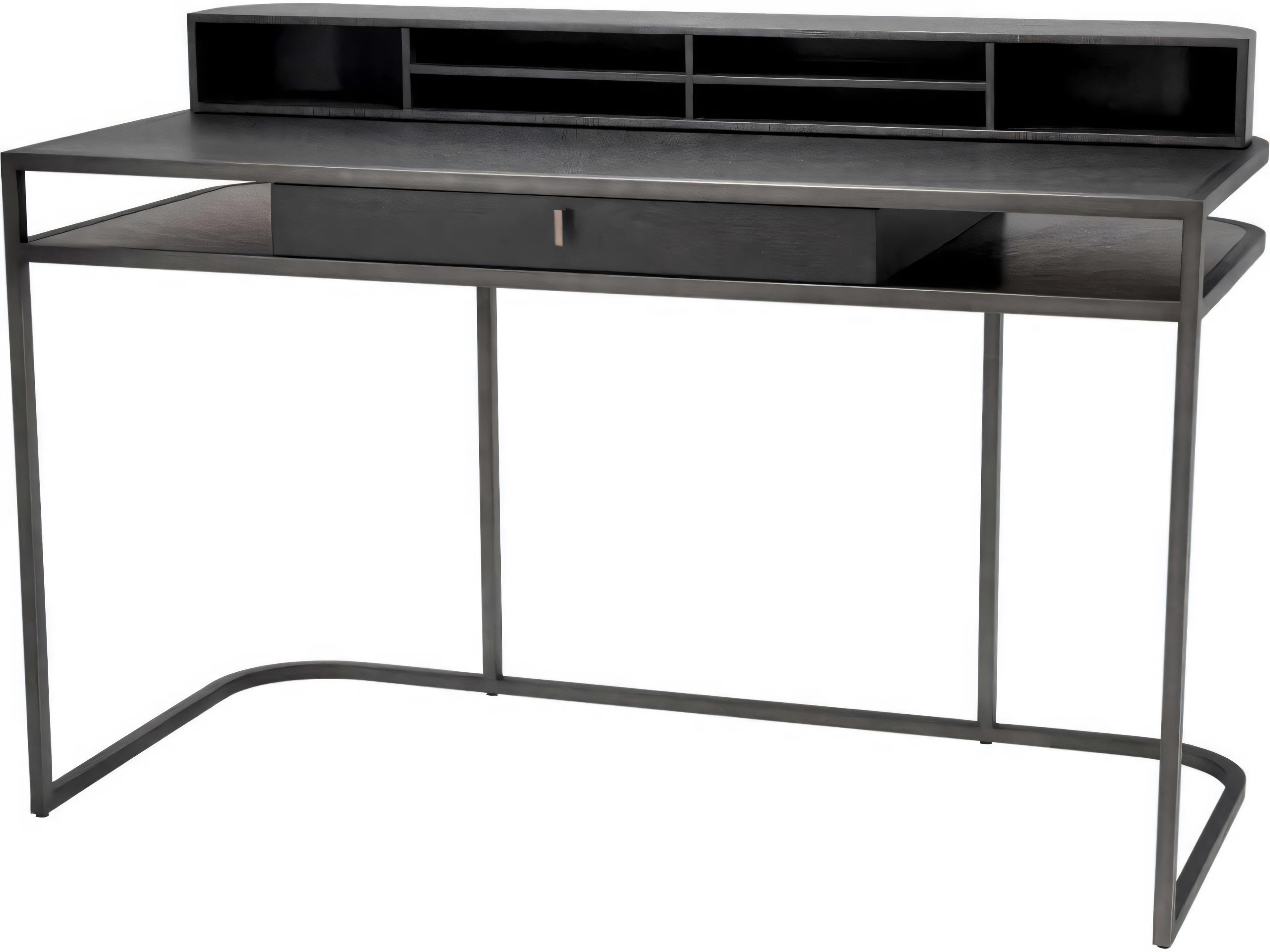 Eichholtz Highland Charcoal Brown Oak Veneer Desk