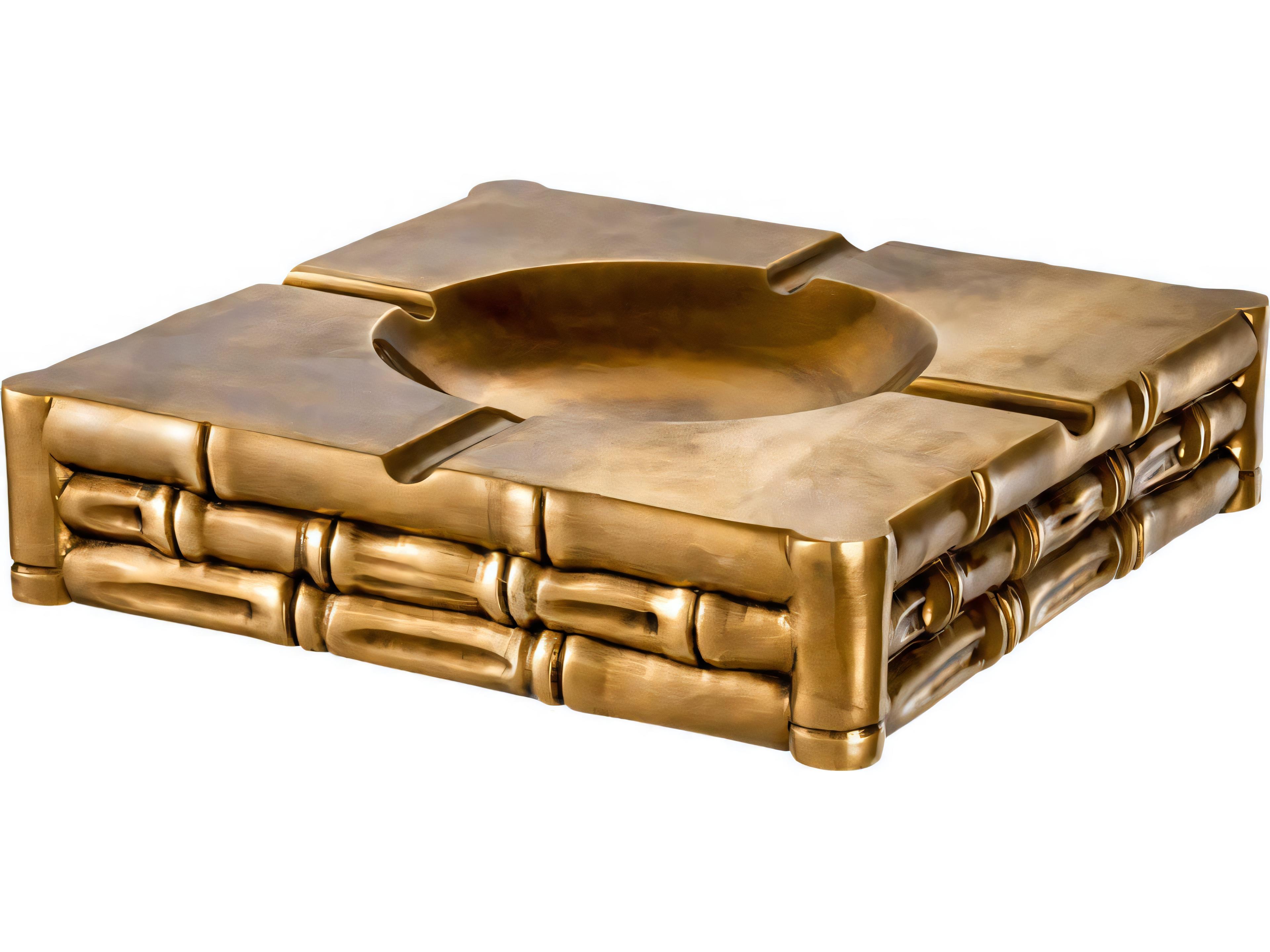 Eichholtz Bamboo Vintage Brass Ashtray