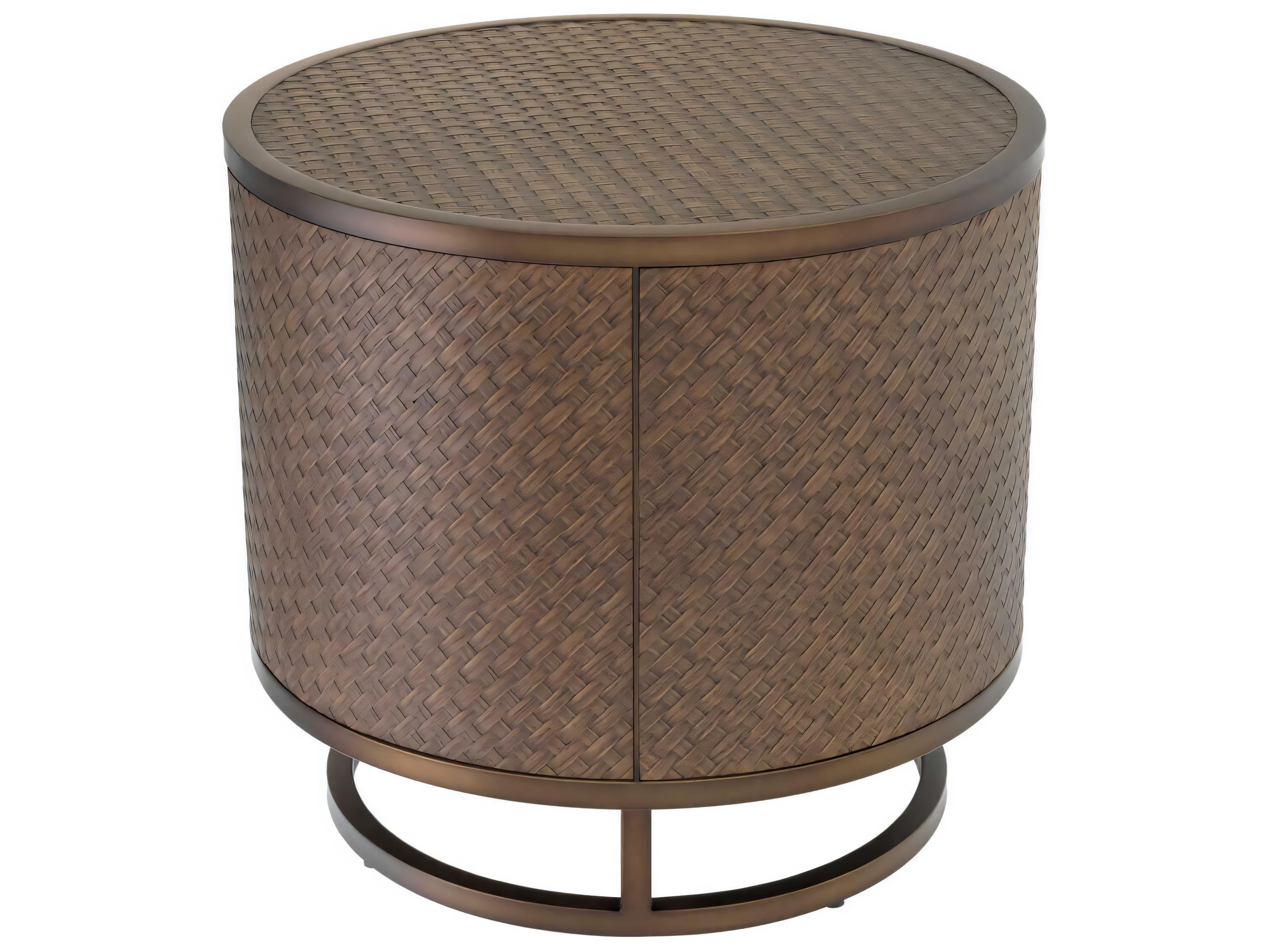 Eichholtz Napa Valley Woven Oak Veneer Side Table