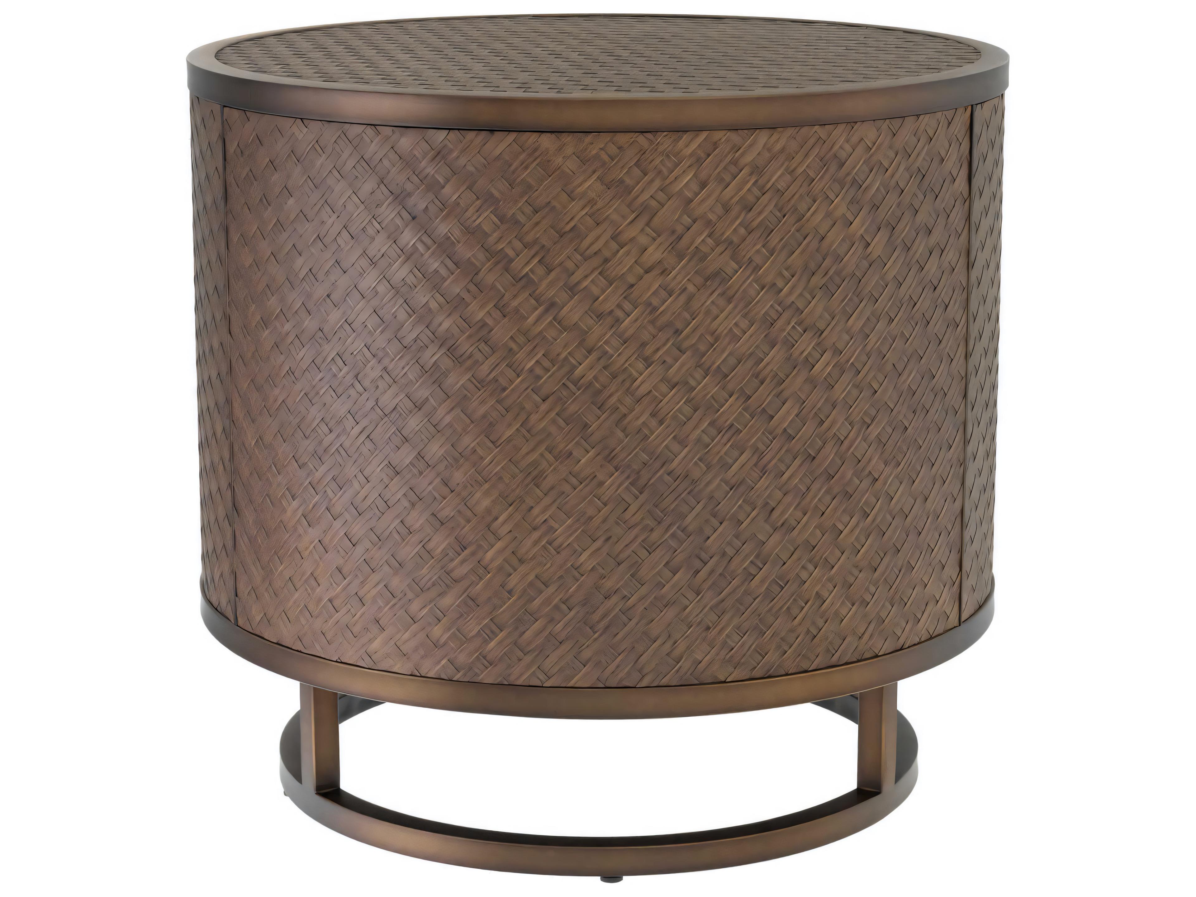 Eichholtz Napa Valley Woven Oak Veneer Side Table