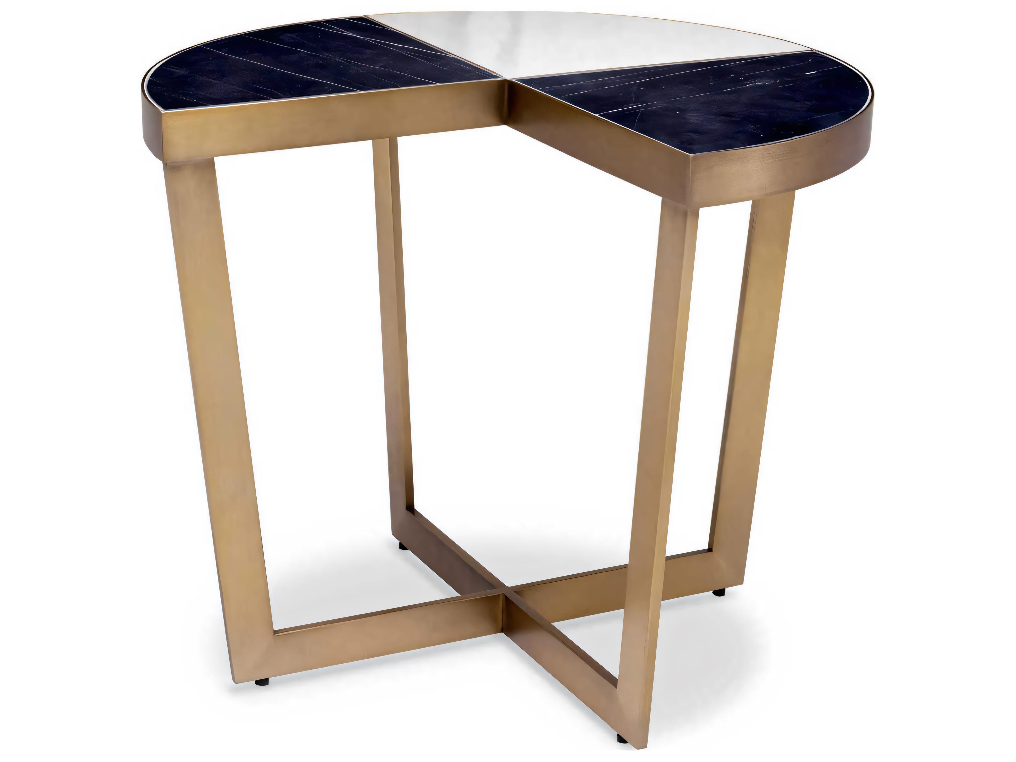 Eichholtz Turino Brushed Brass Black Marble Side Table