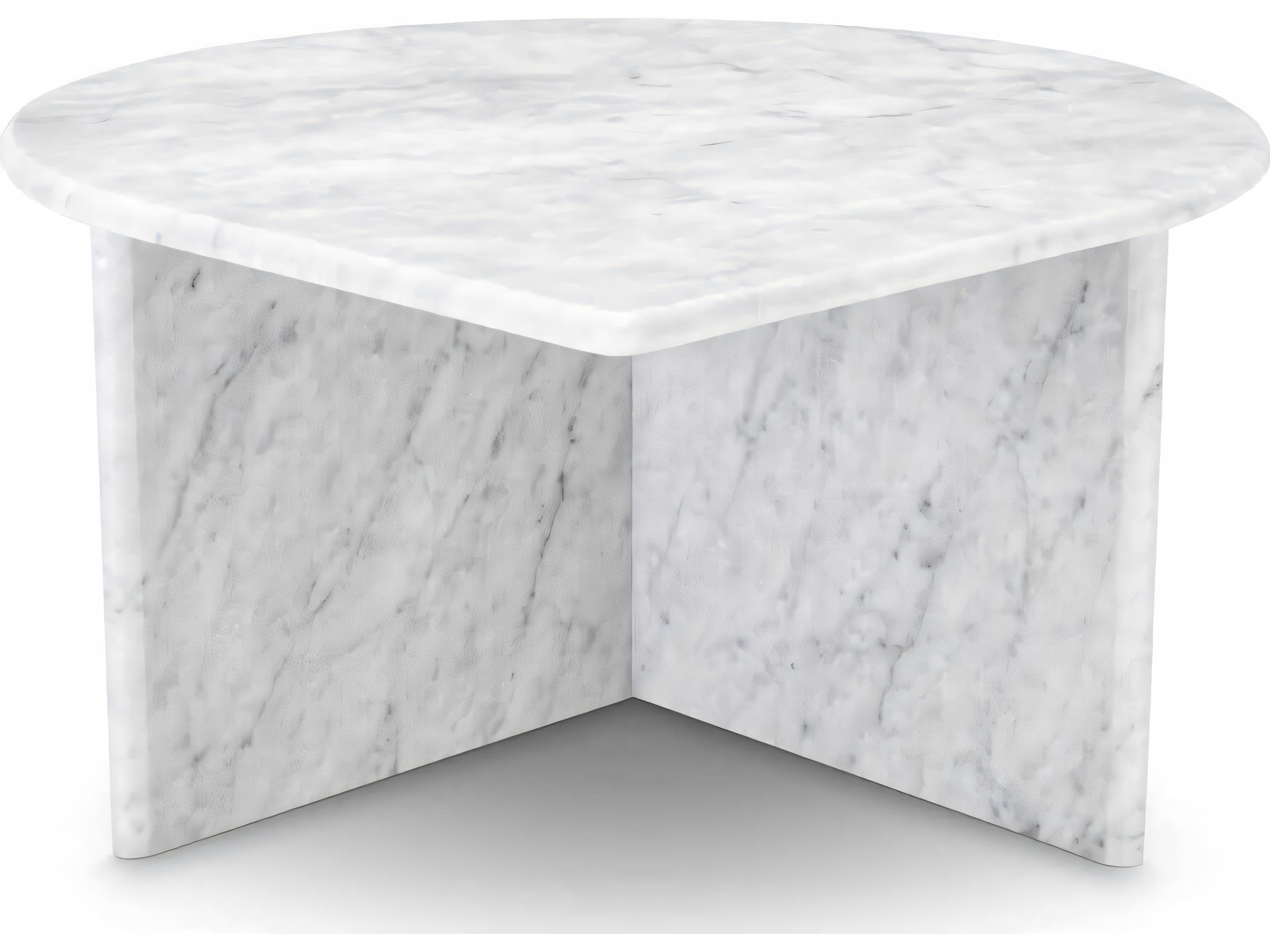 Eichholtz Naples White Carrera Marble Set of 3 Coffee Table