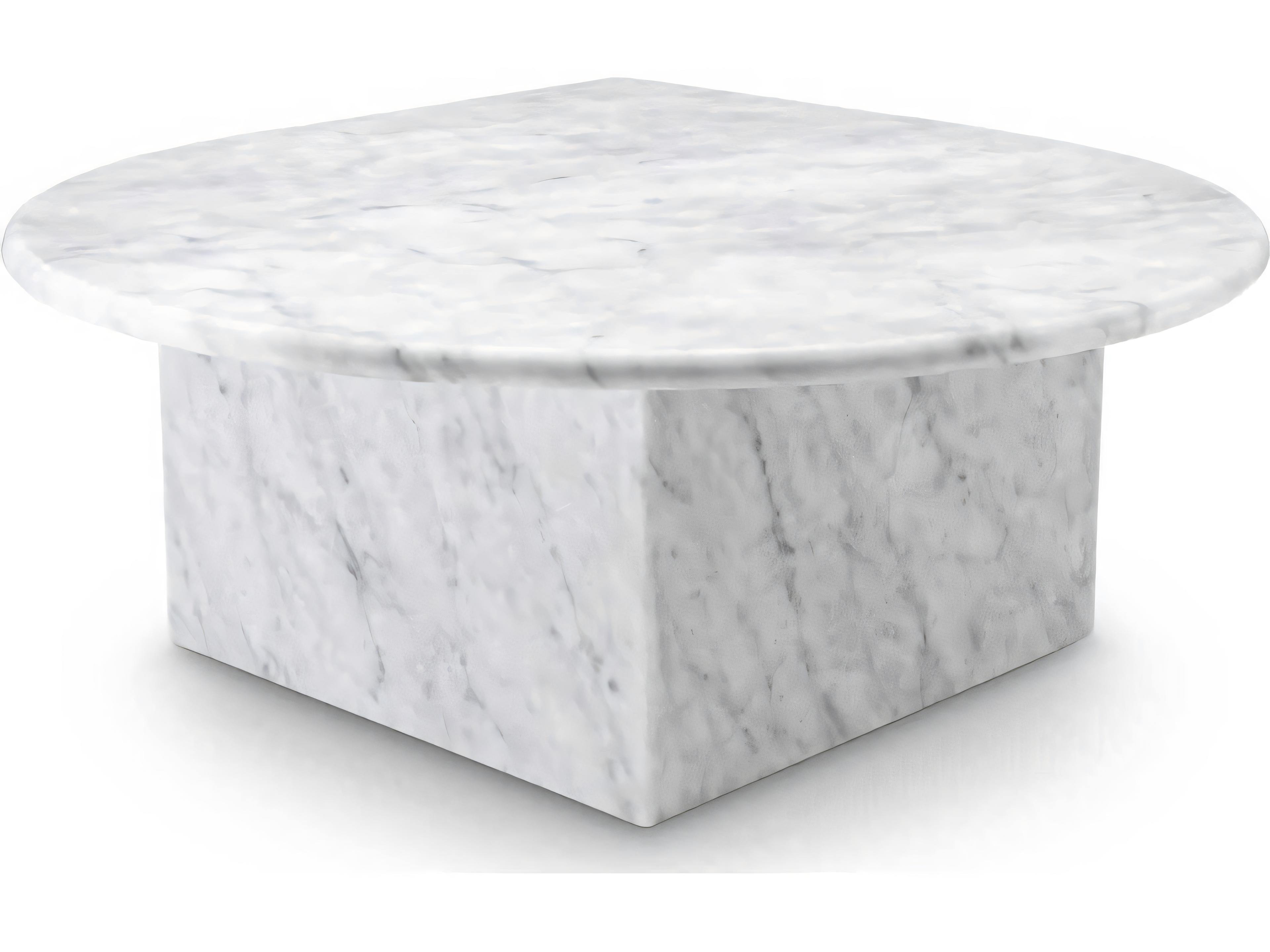 Eichholtz Naples White Carrera Marble Set of 3 Coffee Table