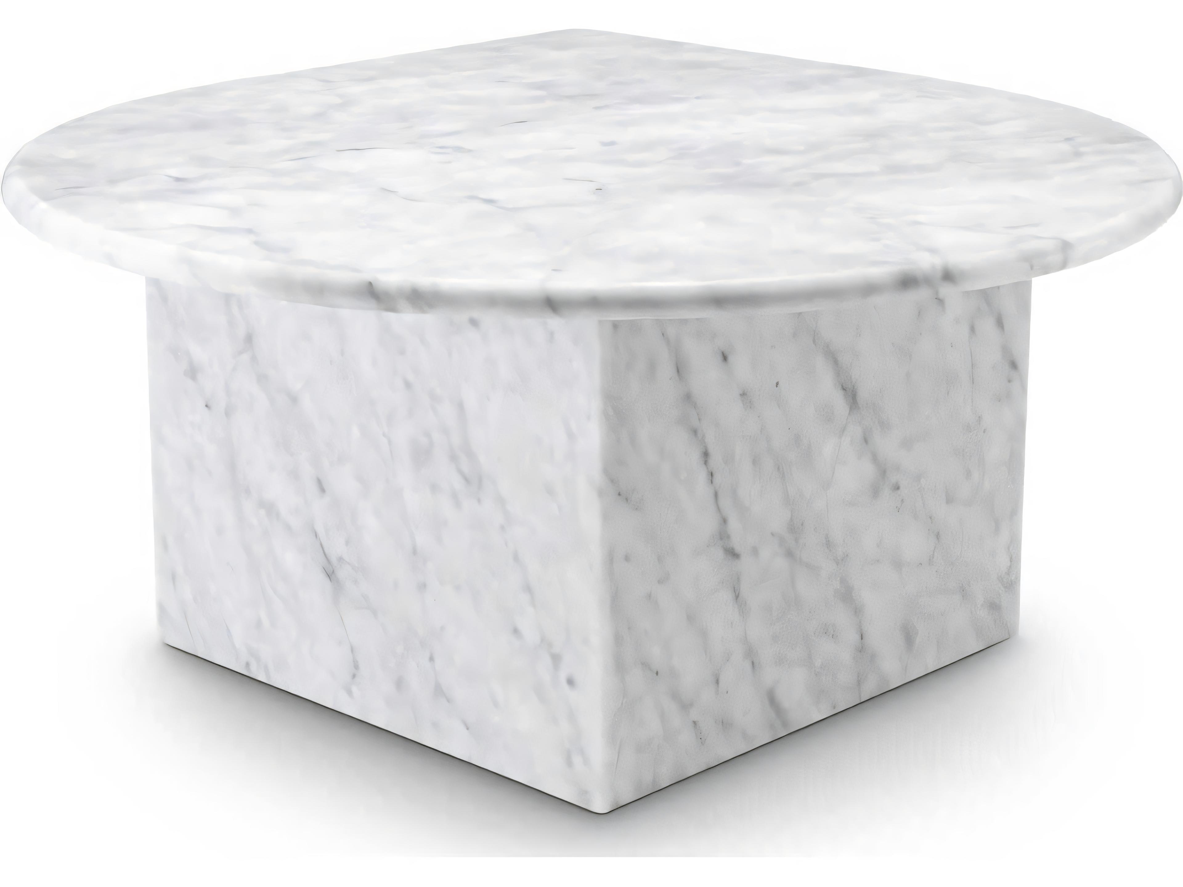 Eichholtz Naples White Carrera Marble Set of 3 Coffee Table