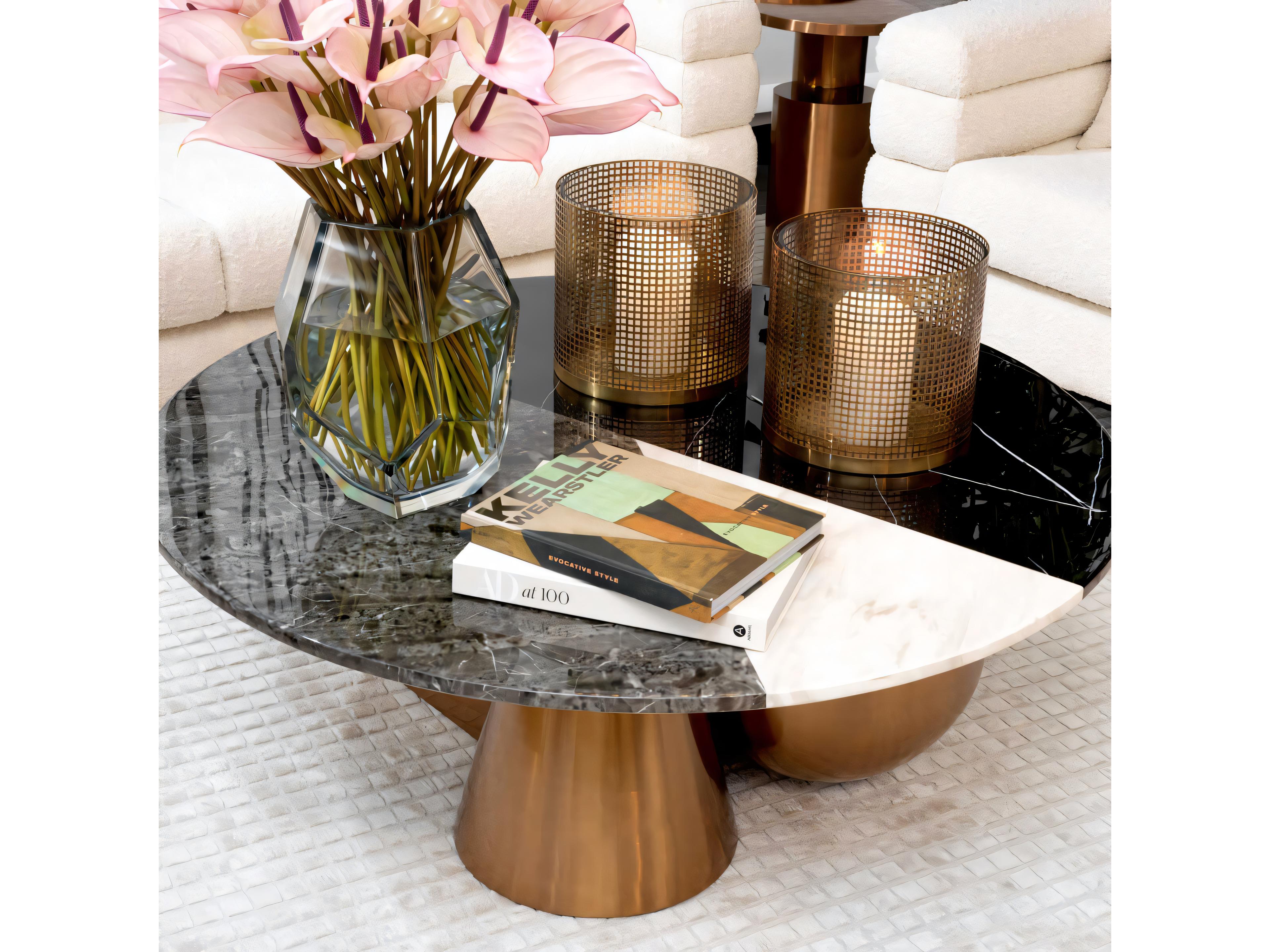 Eichholtz Tricolori Brushed Copper Coffee Table