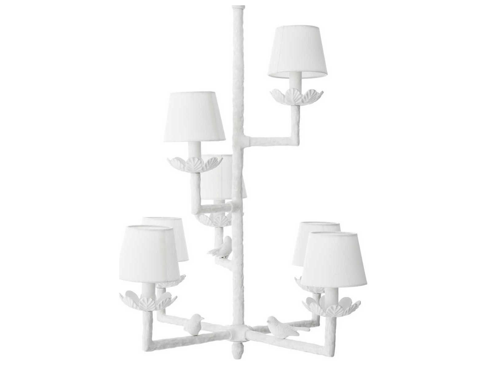 Eichholtz Nature Matte White Incl Shades Chandelier