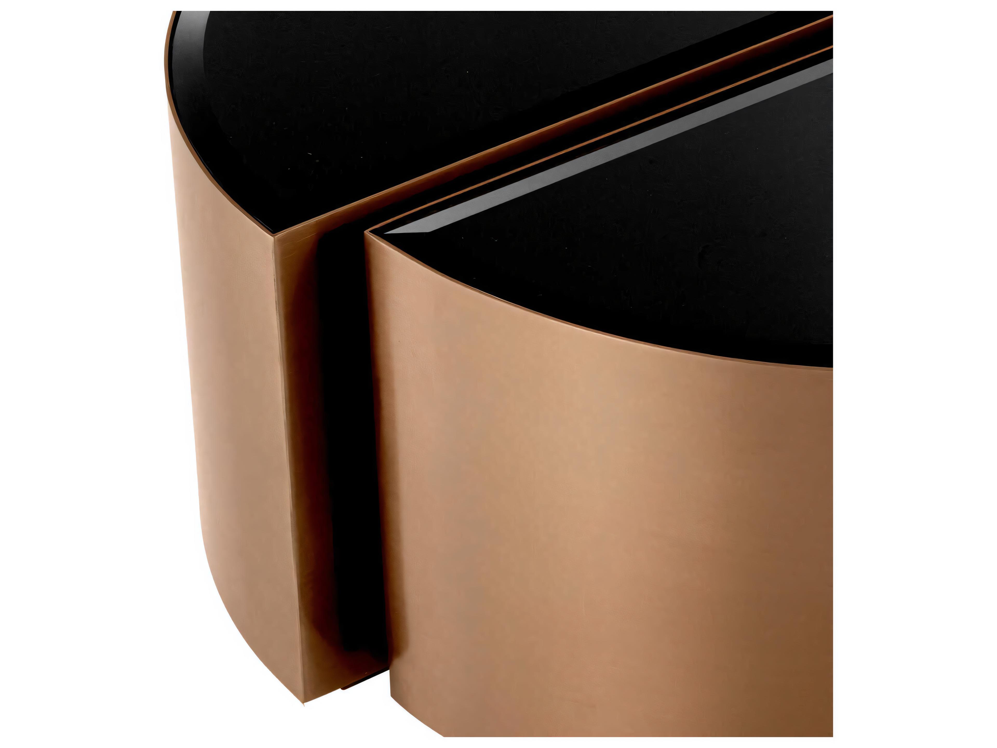 Eichholtz Astra Brushed Copper Set of 2 Side Table