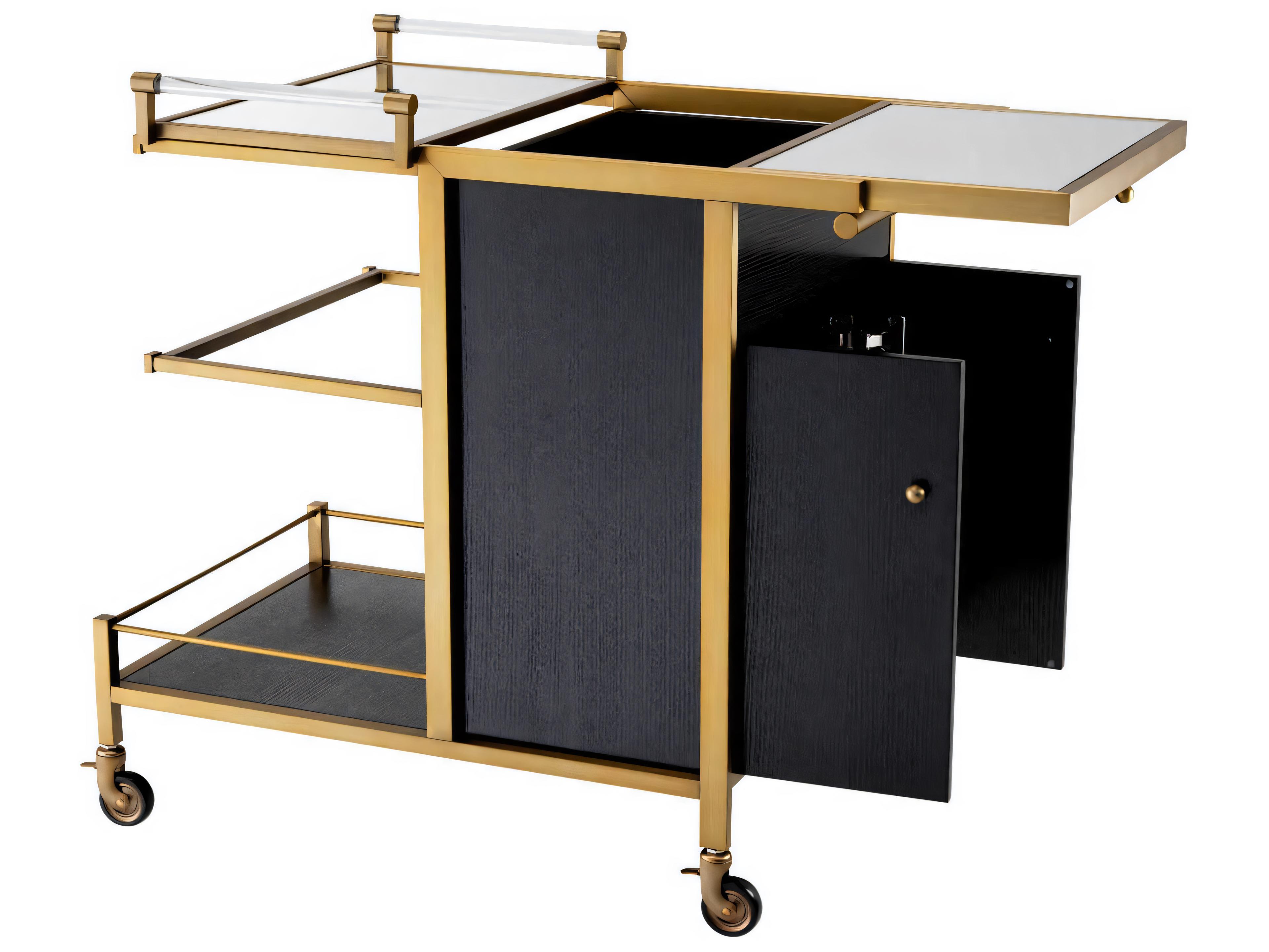 Eichholtz Eiffel Brushed Brass Trolley
