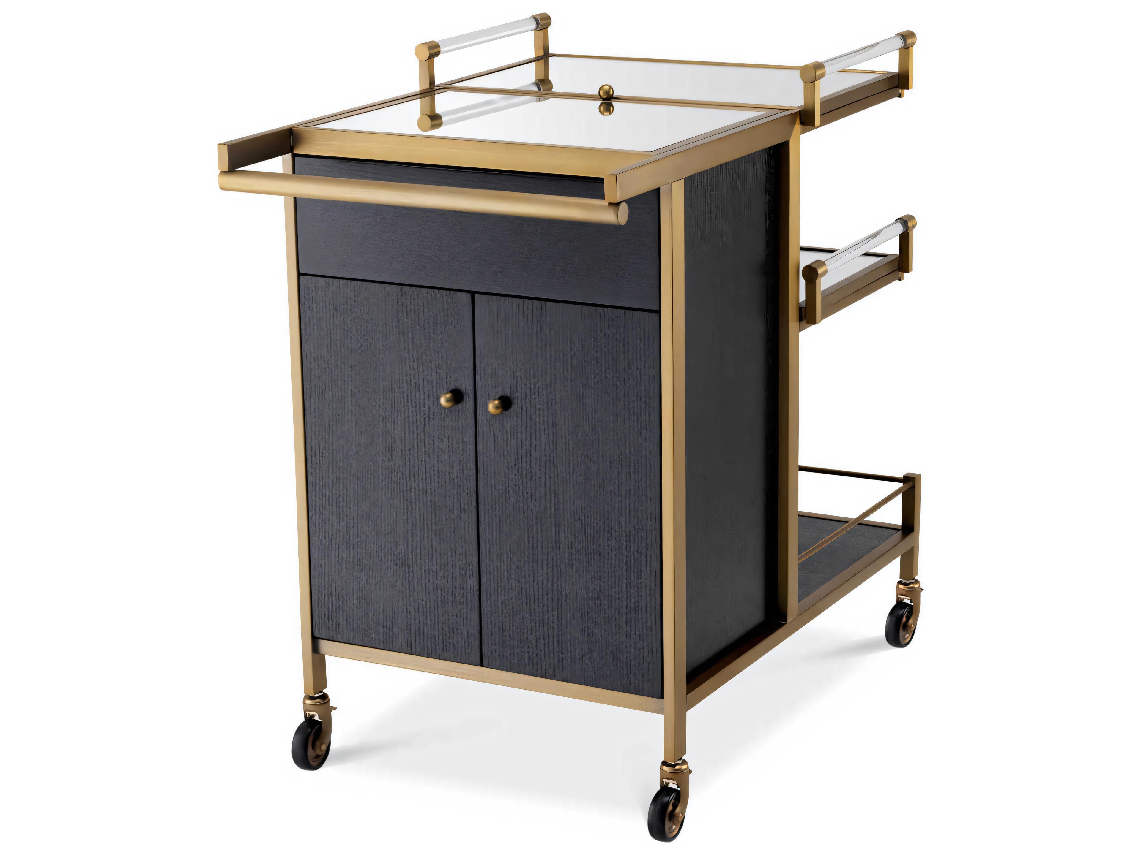 Eichholtz Eiffel Brushed Brass Trolley