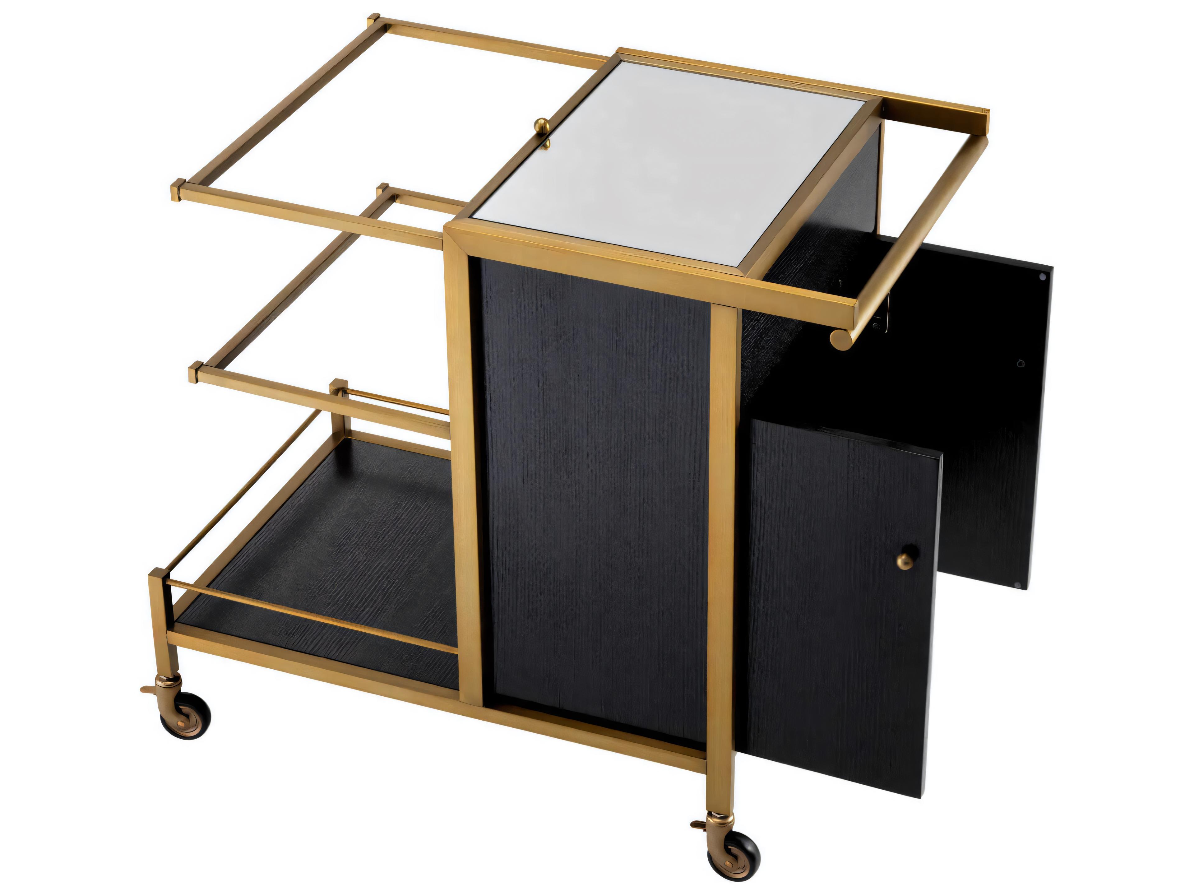 Eichholtz Eiffel Brushed Brass Trolley