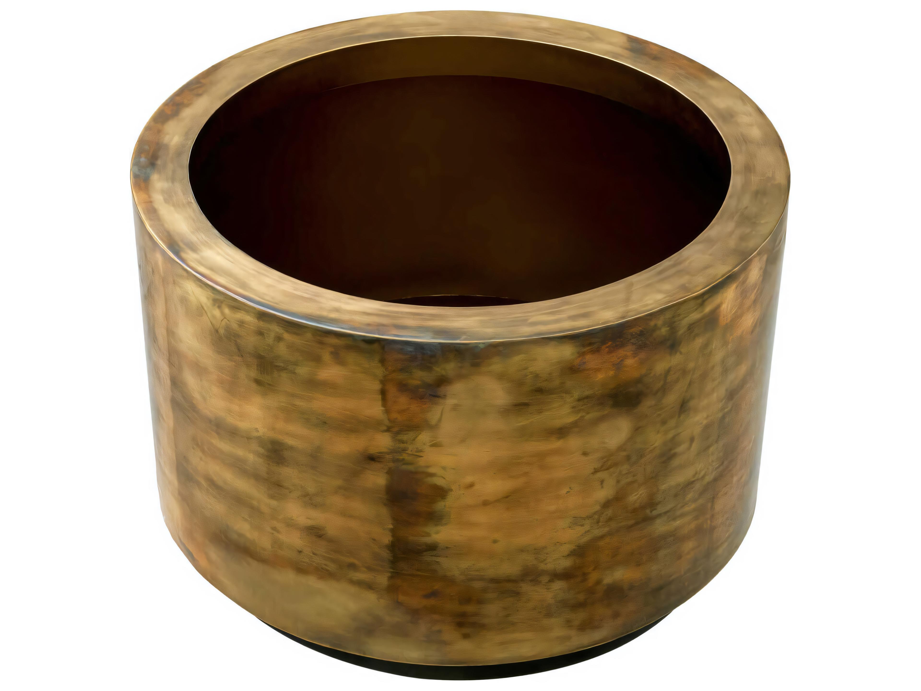 Eichholtz Jasper L Round Vintage Brass Planter