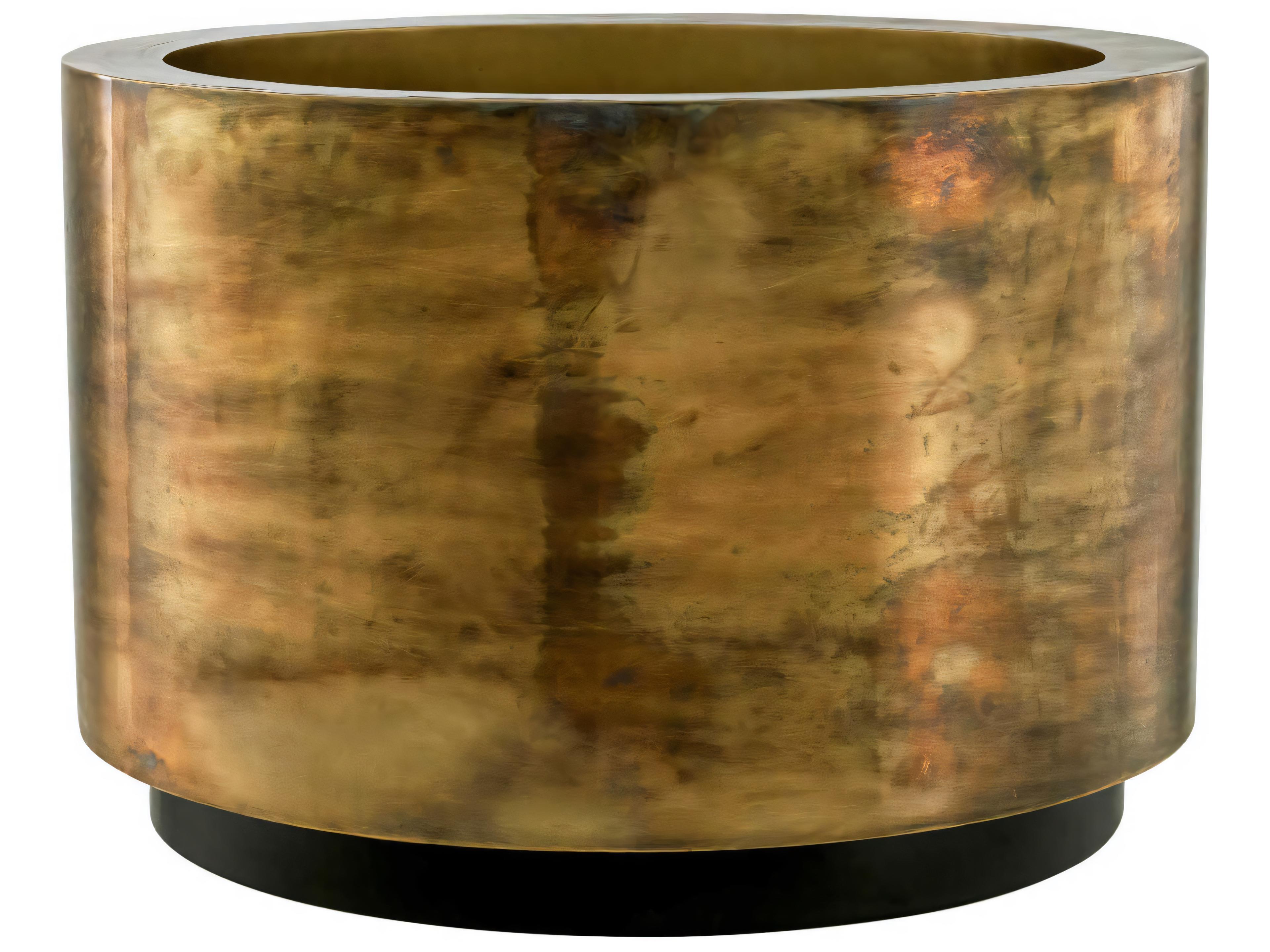 Eichholtz Jasper L Round Vintage Brass Planter