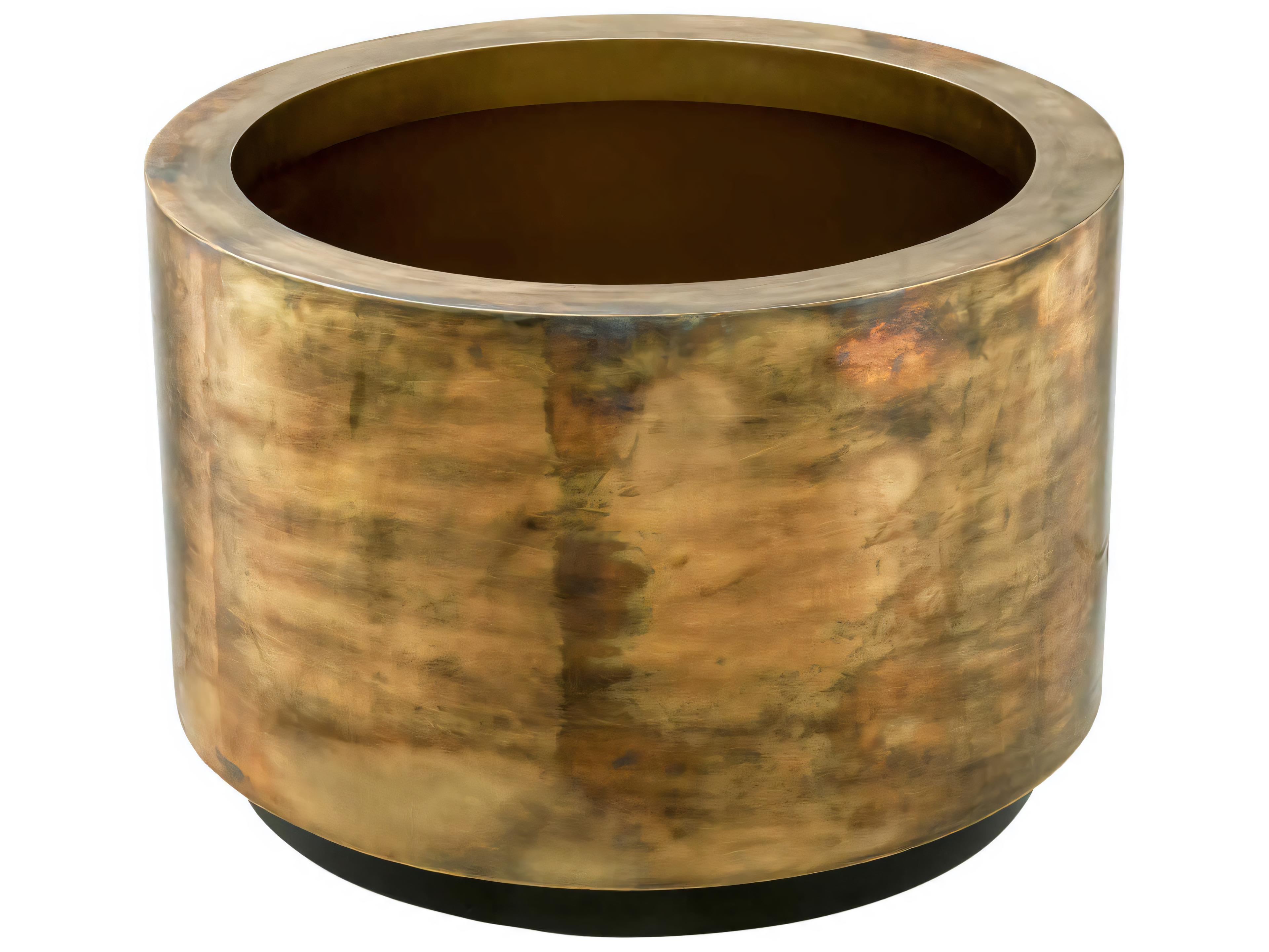 Eichholtz Jasper L Round Vintage Brass Planter