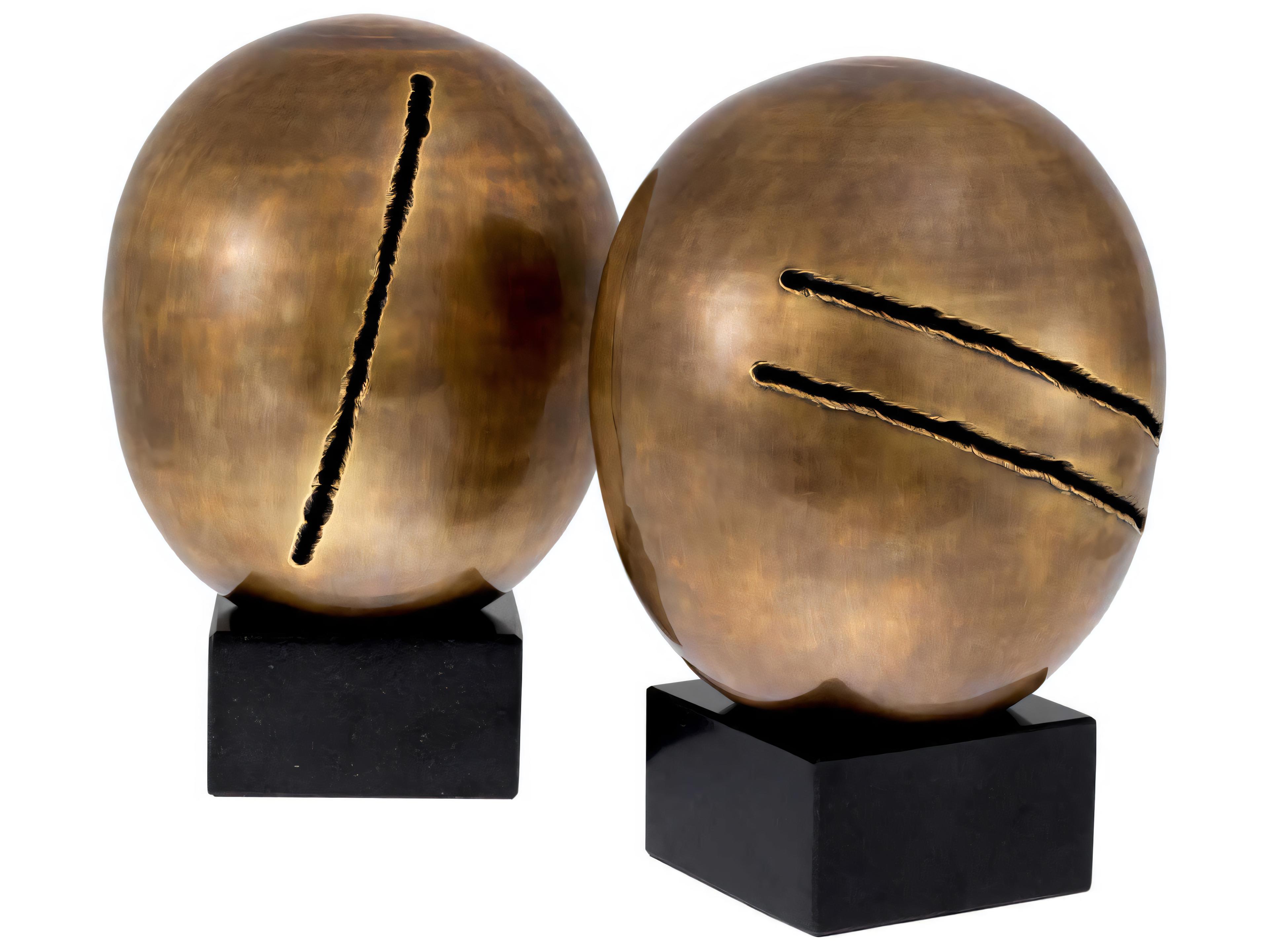 Eichholtz Artistic Vintage Brass Object Set of 2