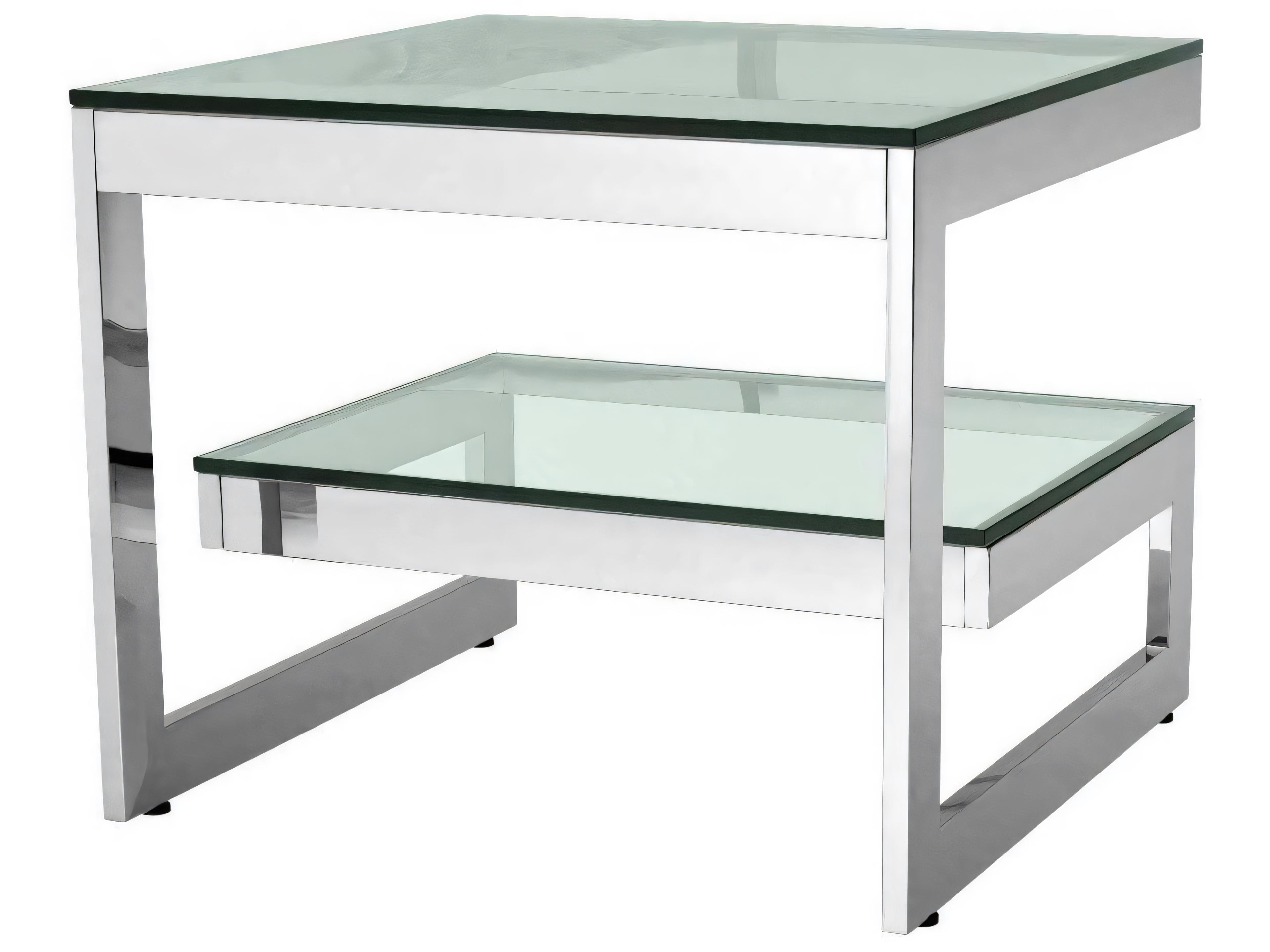 Eichholtz Gamma Polished Stainless Steel Side Table