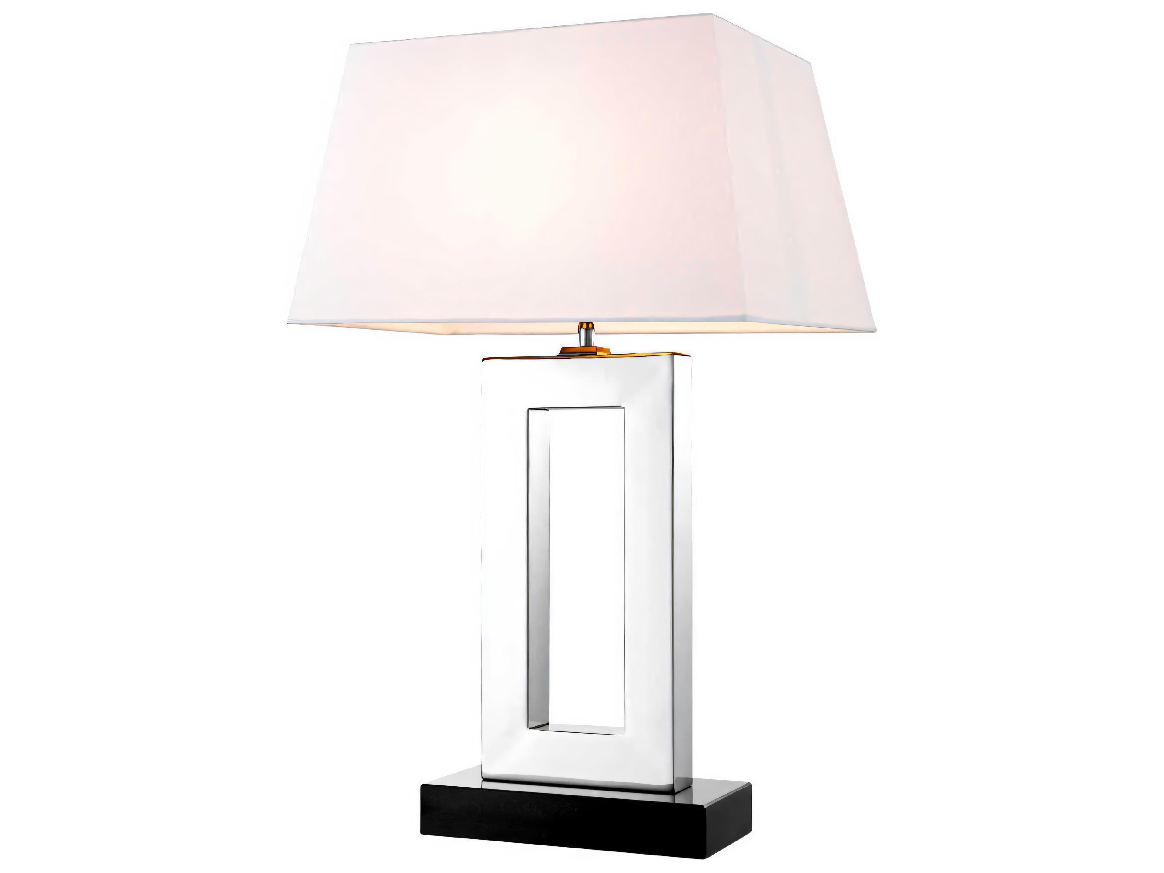 Eichholtz Arlington Polished Stainless Steel Incl Shade Table Lamp