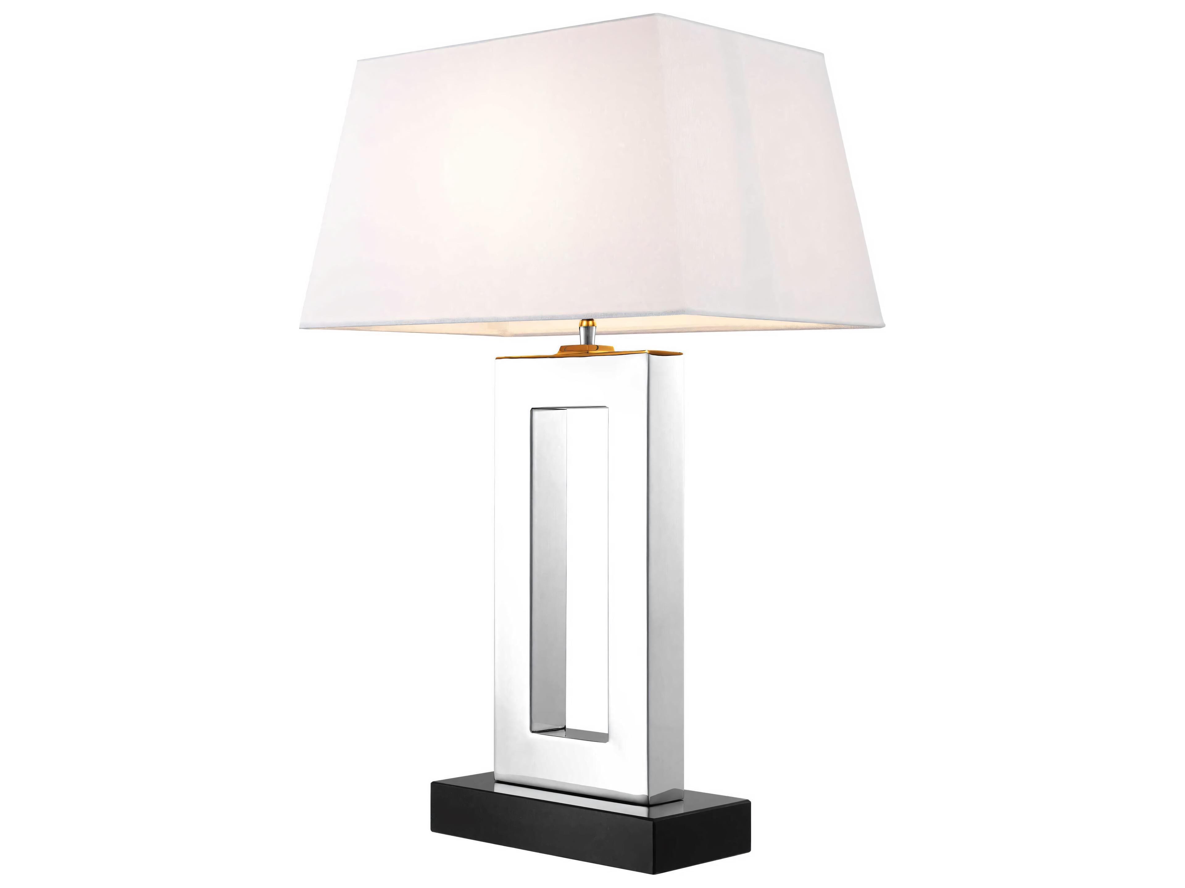 Eichholtz Arlington Polished Stainless Steel Incl Shade Table Lamp