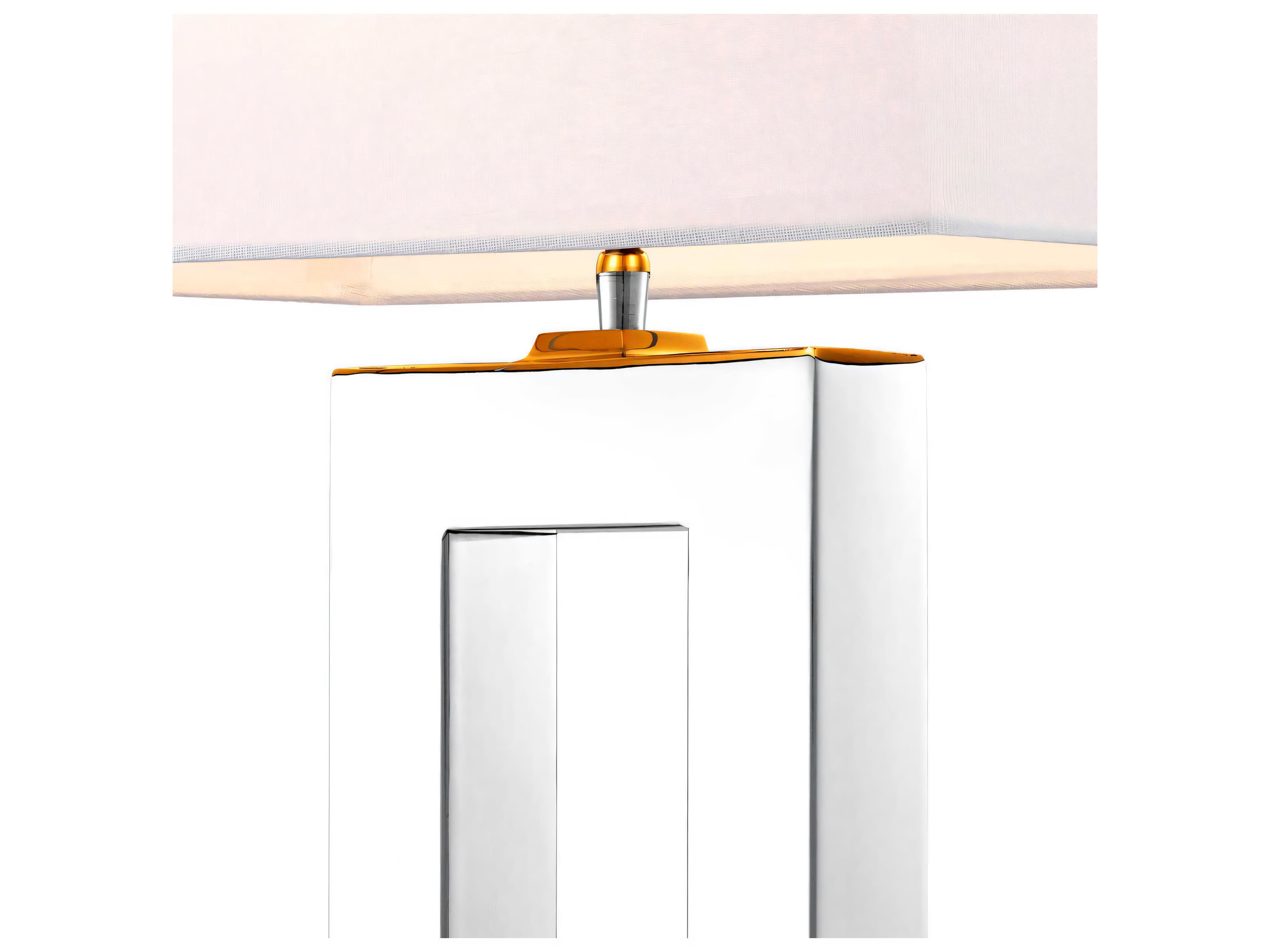 Eichholtz Arlington Polished Stainless Steel Incl Shade Table Lamp