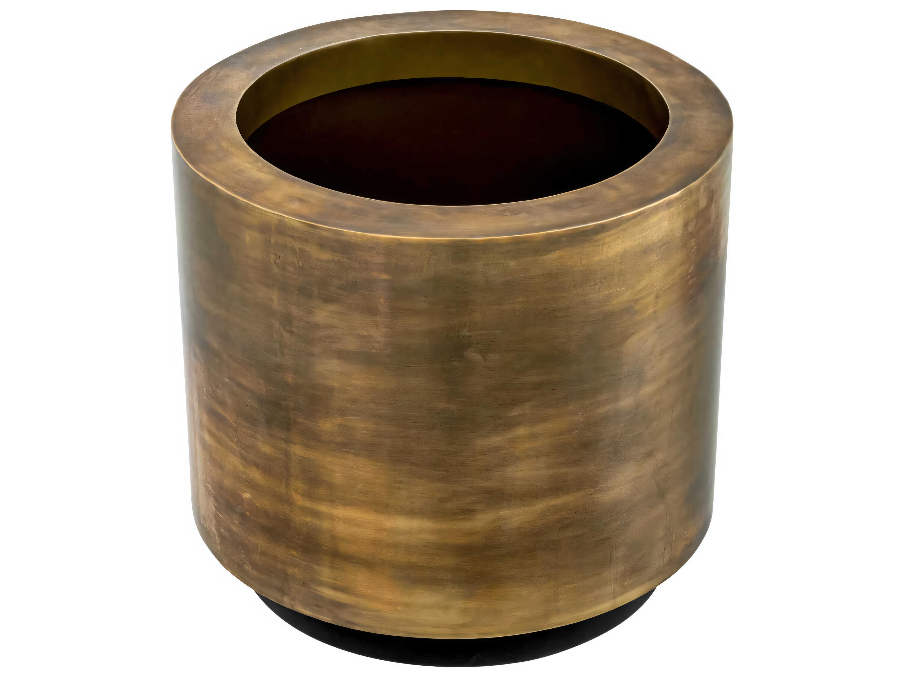 Eichholtz Jasper S Round Vintage Brass Planter