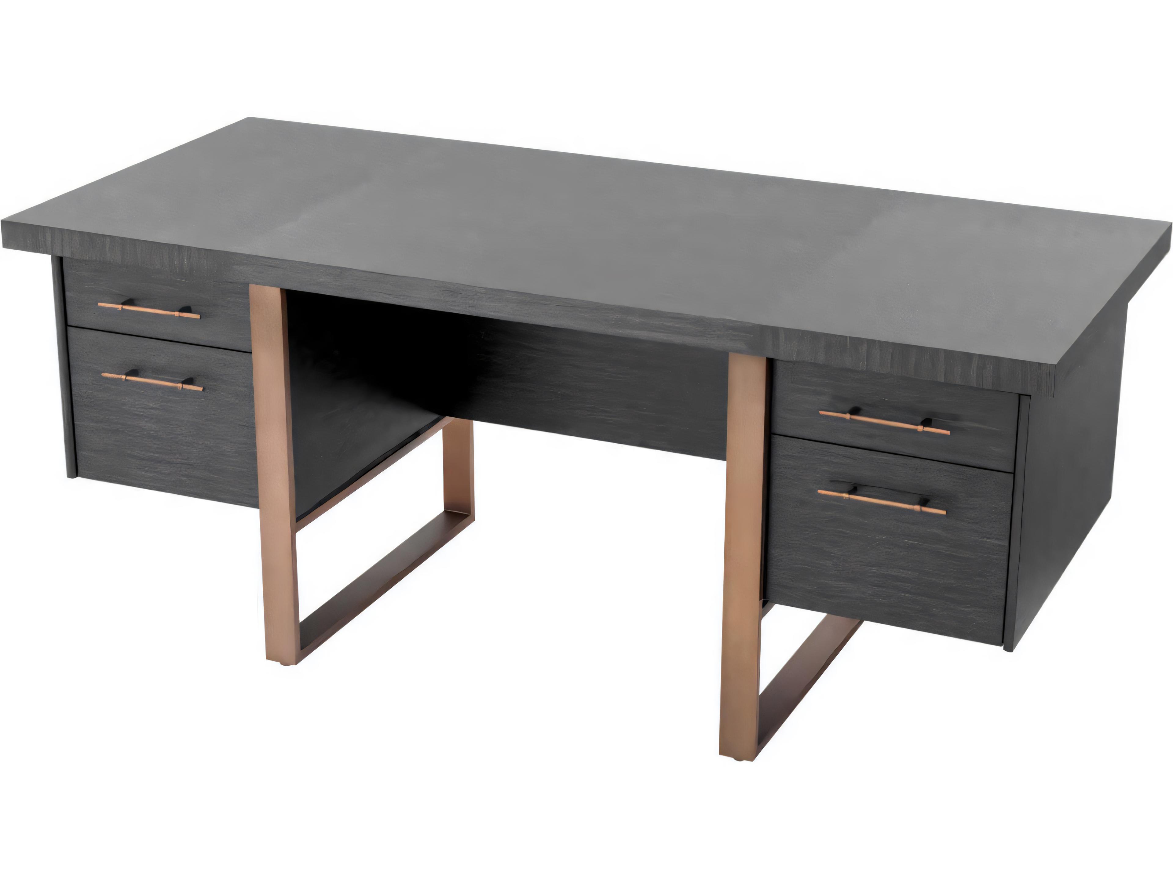 Eichholtz Canova Charcoal Grey Oak Veneer Desk