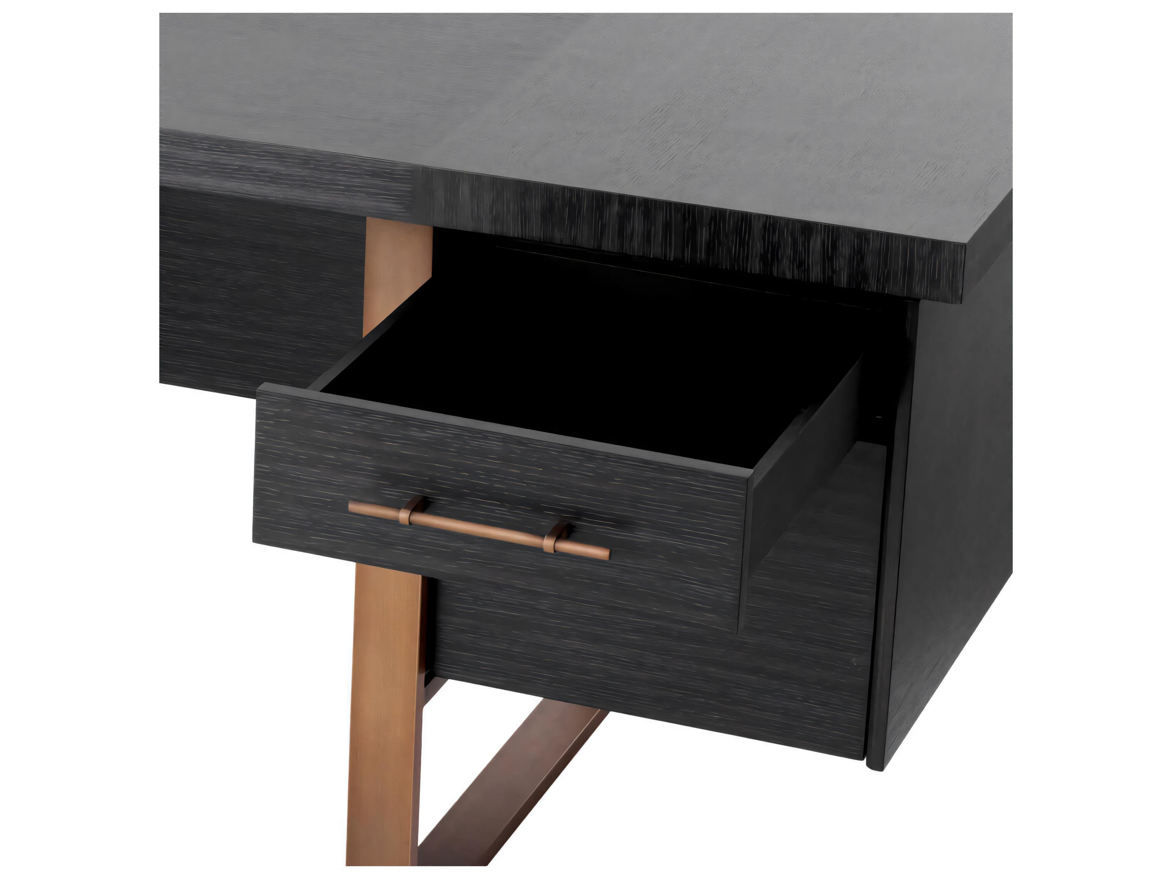Eichholtz Canova Charcoal Grey Oak Veneer Desk