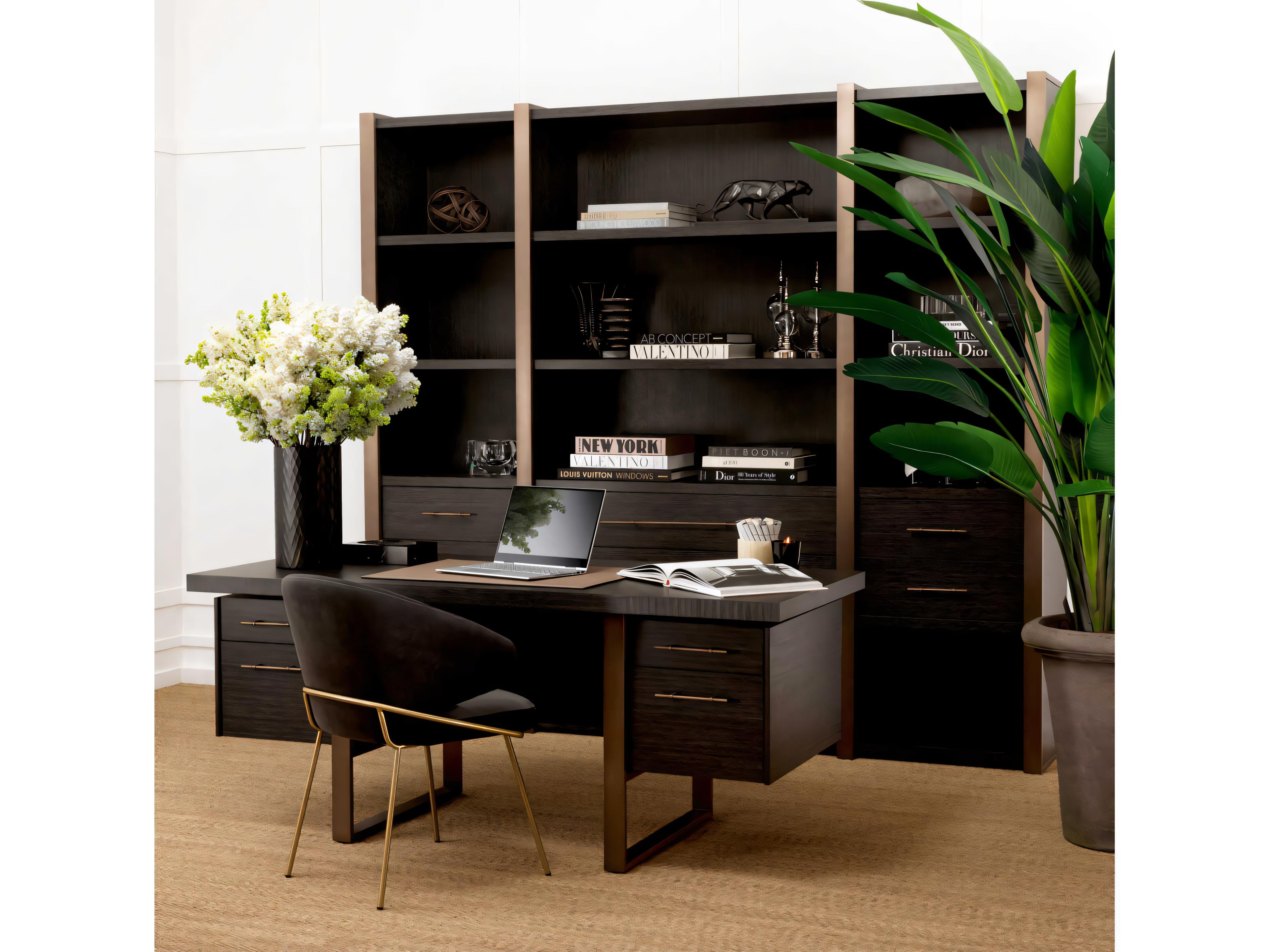 Eichholtz Canova Charcoal Grey Oak Veneer Desk