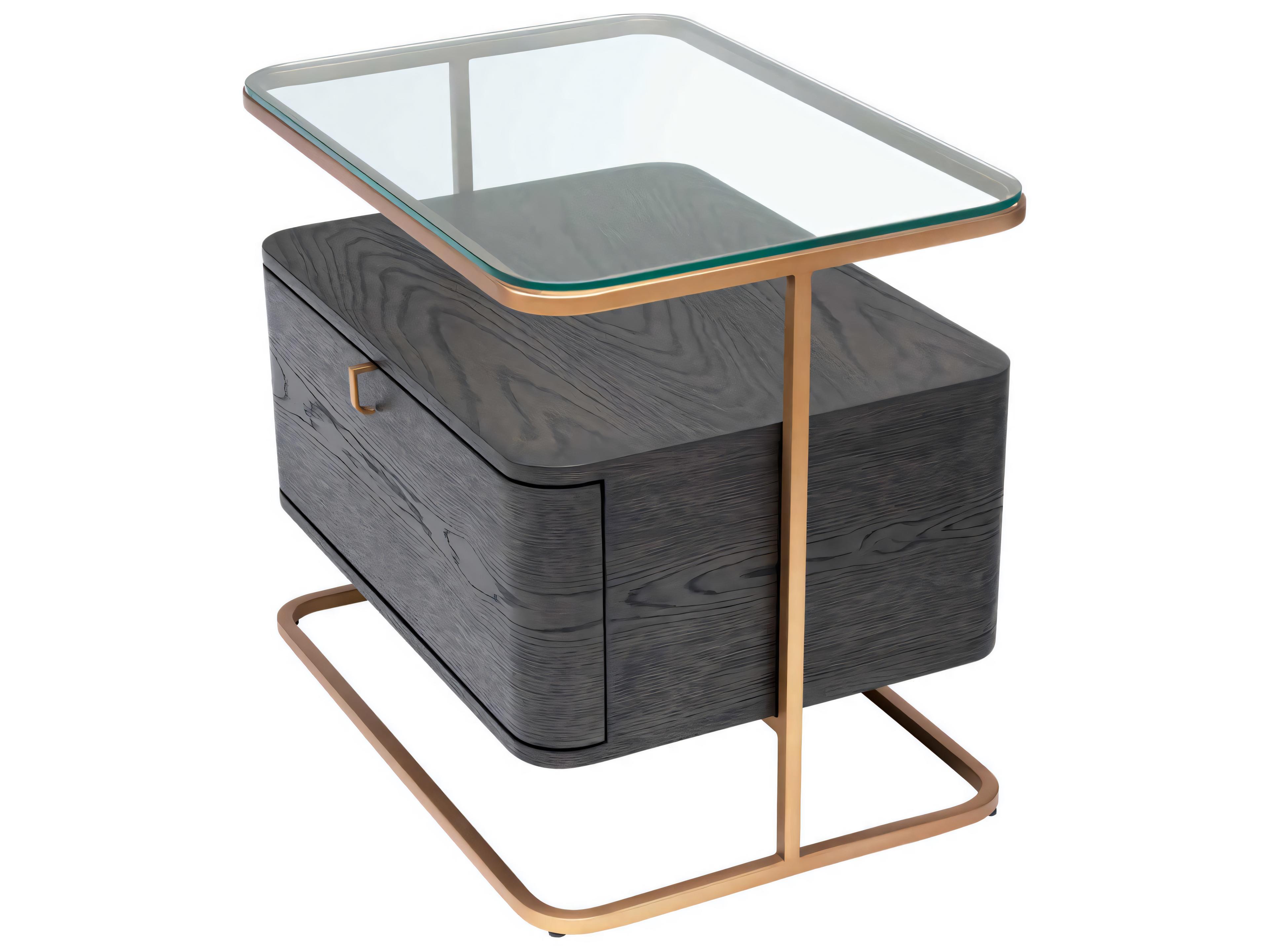 Eichholtz Augusto Mocha Crown Oak Veneer Nightstand